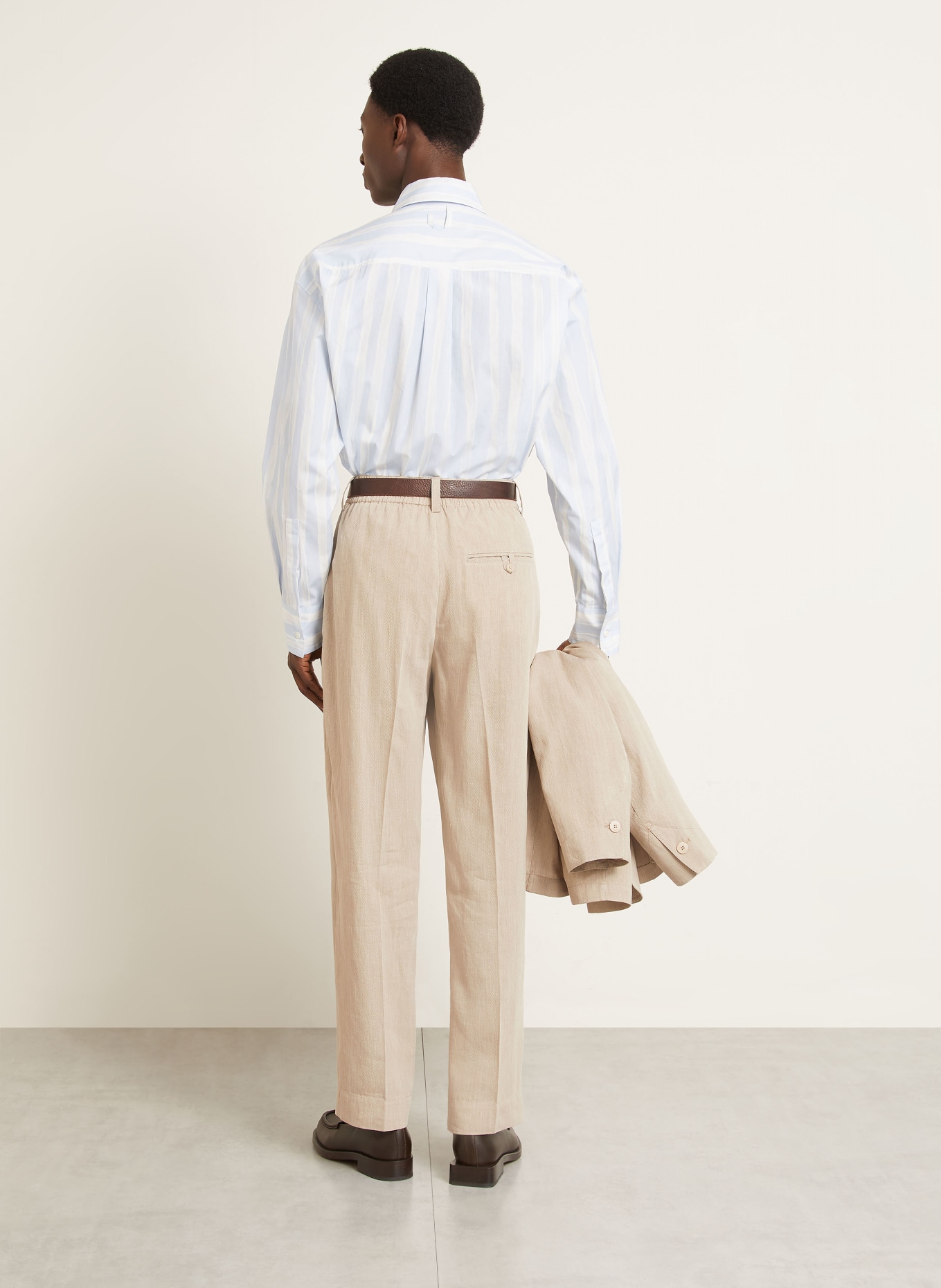 JACQUEMUS Hose LE PANTALON CROISIERE Regular Fit mit Leinen: BEIGE