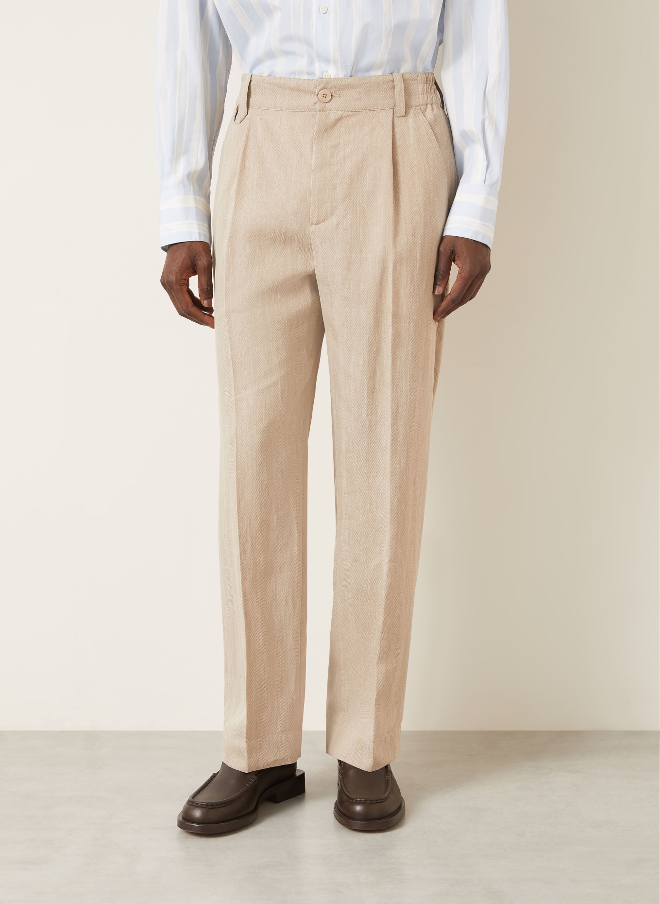 JACQUEMUS Hose LE PANTALON CROISIERE Regular Fit mit Leinen: BEIGE