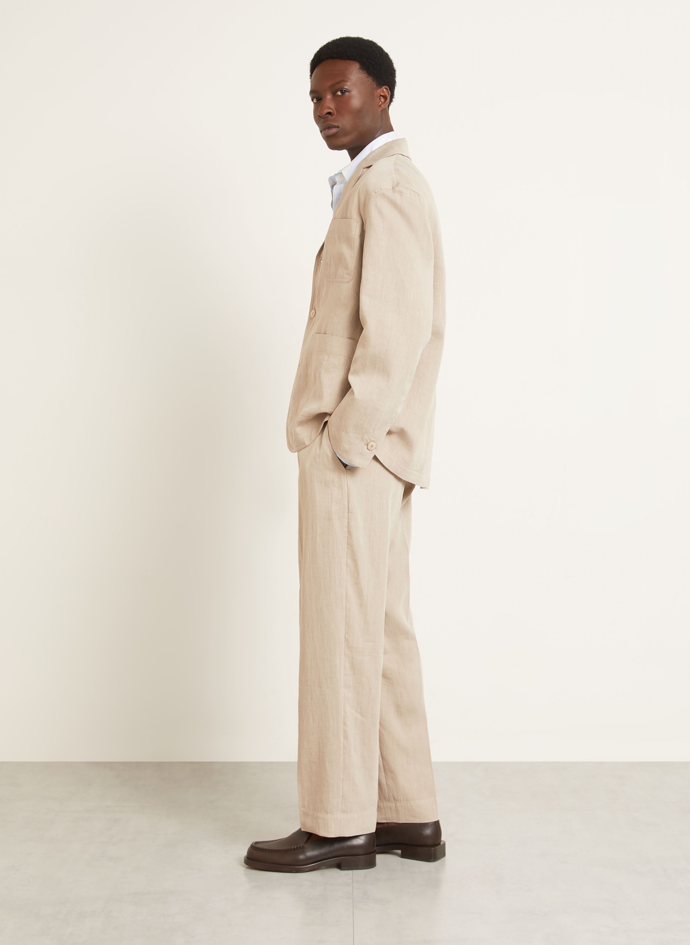 JACQUEMUS Hose LE PANTALON CROISIERE Regular Fit mit Leinen: BEIGE