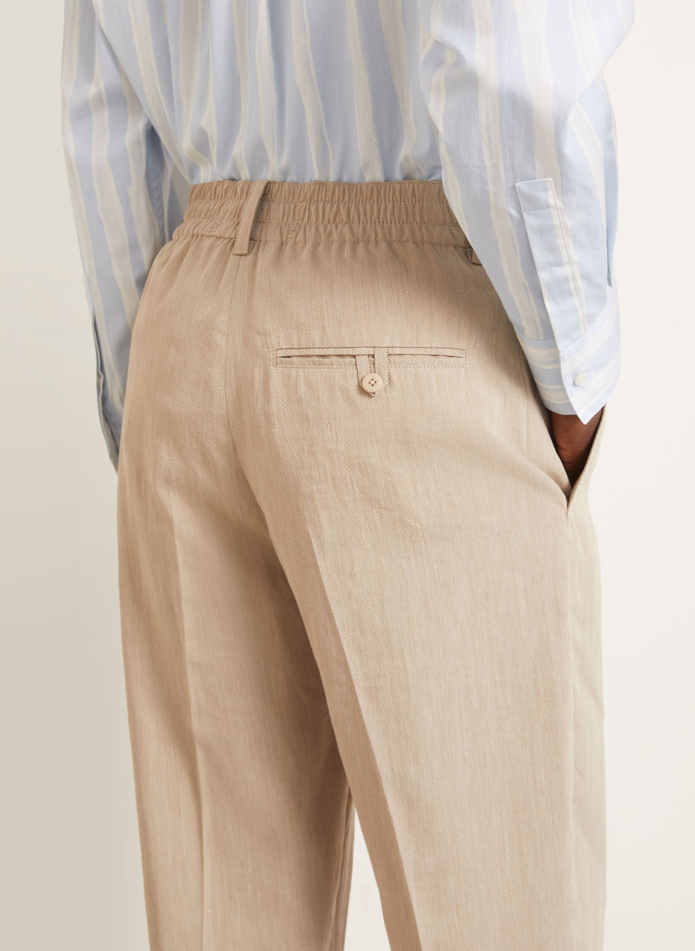 JACQUEMUS Hose LE PANTALON CROISIERE Regular Fit mit Leinen: BEIGE
