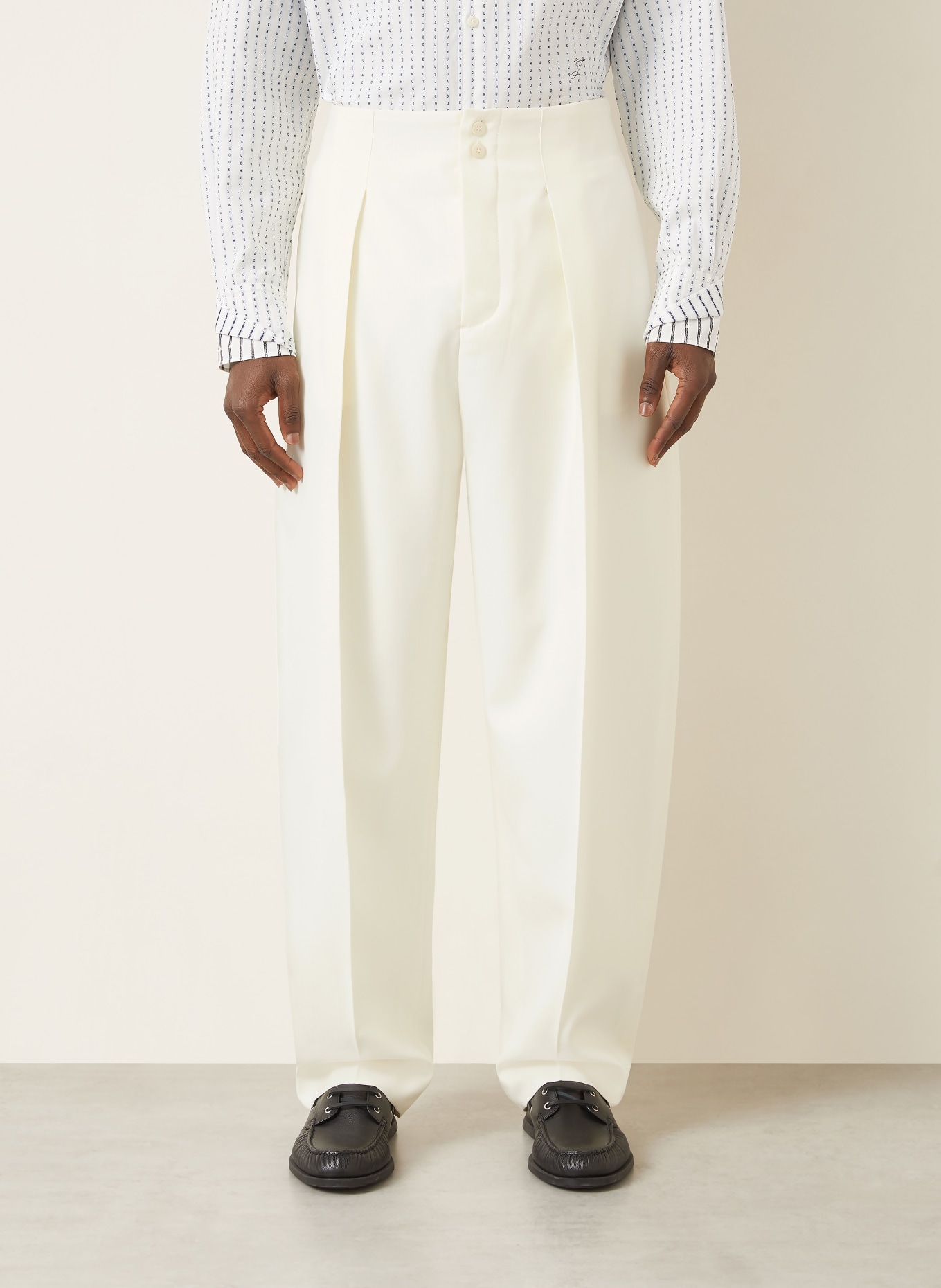 JACQUEMUS Pants LE PANTALON MOISSON Regular Fit: WHITE