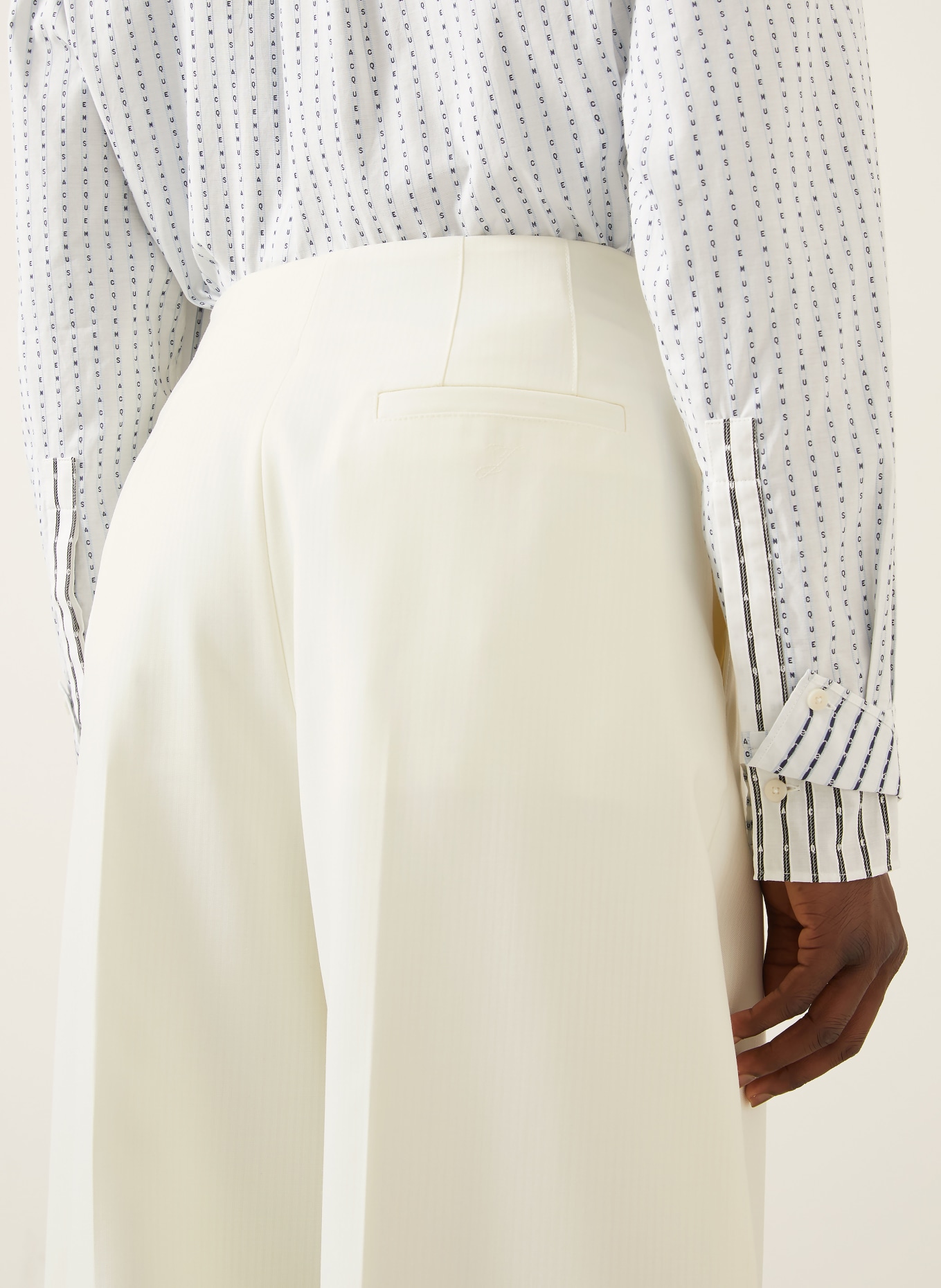 JACQUEMUS Pants LE PANTALON MOISSON Regular Fit: WHITE