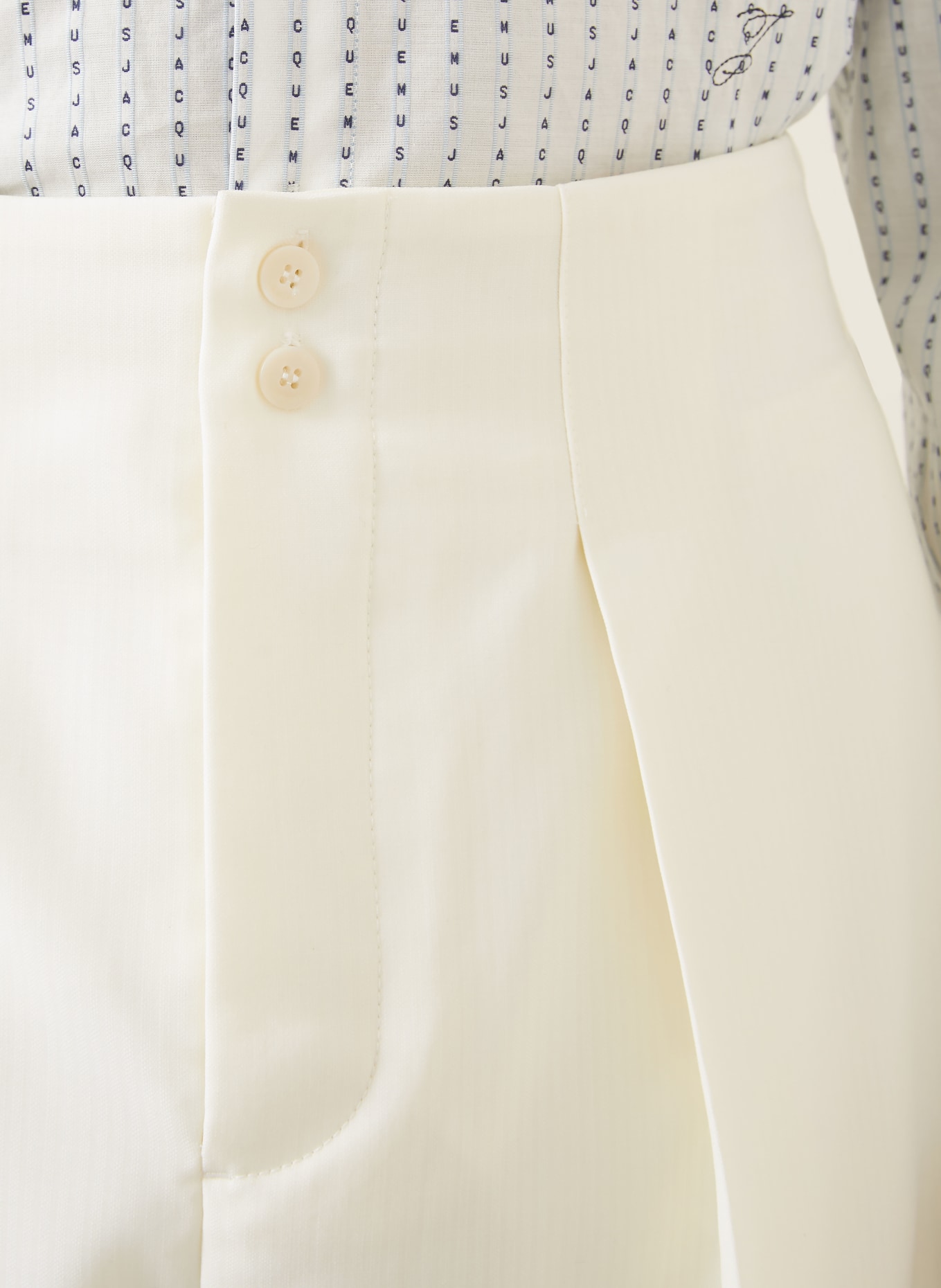 JACQUEMUS Pants LE PANTALON MOISSON Regular Fit: WHITE