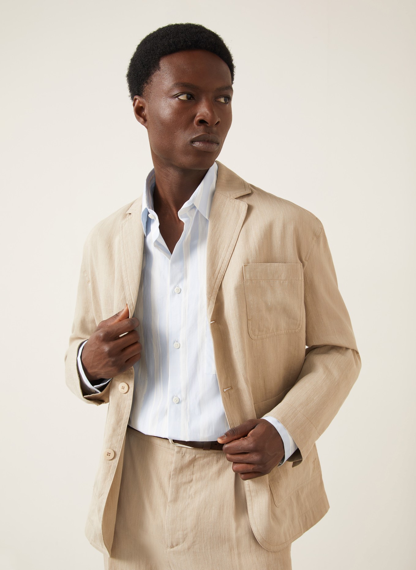 JACQUEMUS Kurtka LA VESTE PASTRO z lnu: BEŻOWY