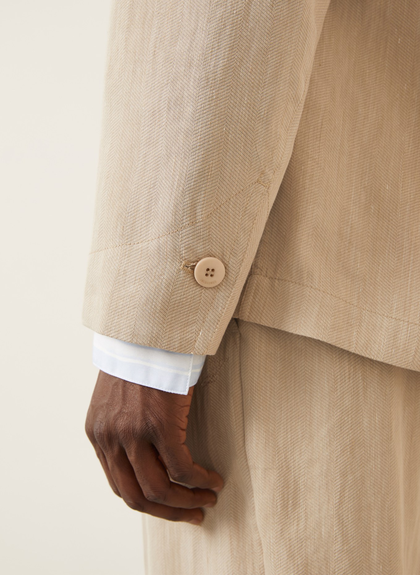 JACQUEMUS Kurtka LA VESTE PASTRO z lnu: BEŻOWY