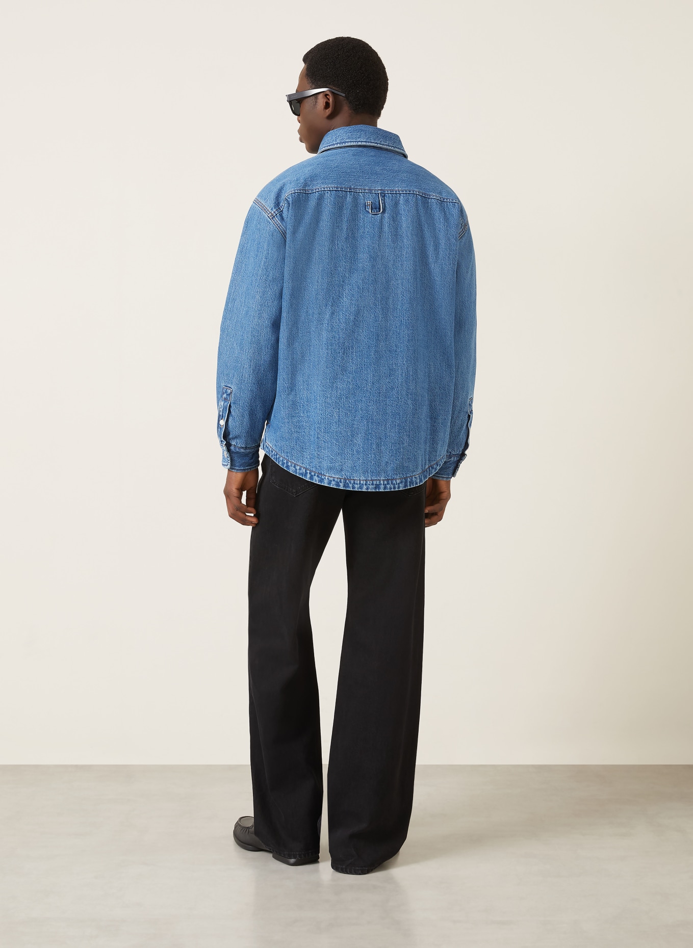 JACQUEMUS Kurtka dżinsowa LA CHEMISE BOULANGER: 33C BLUE/TABAC