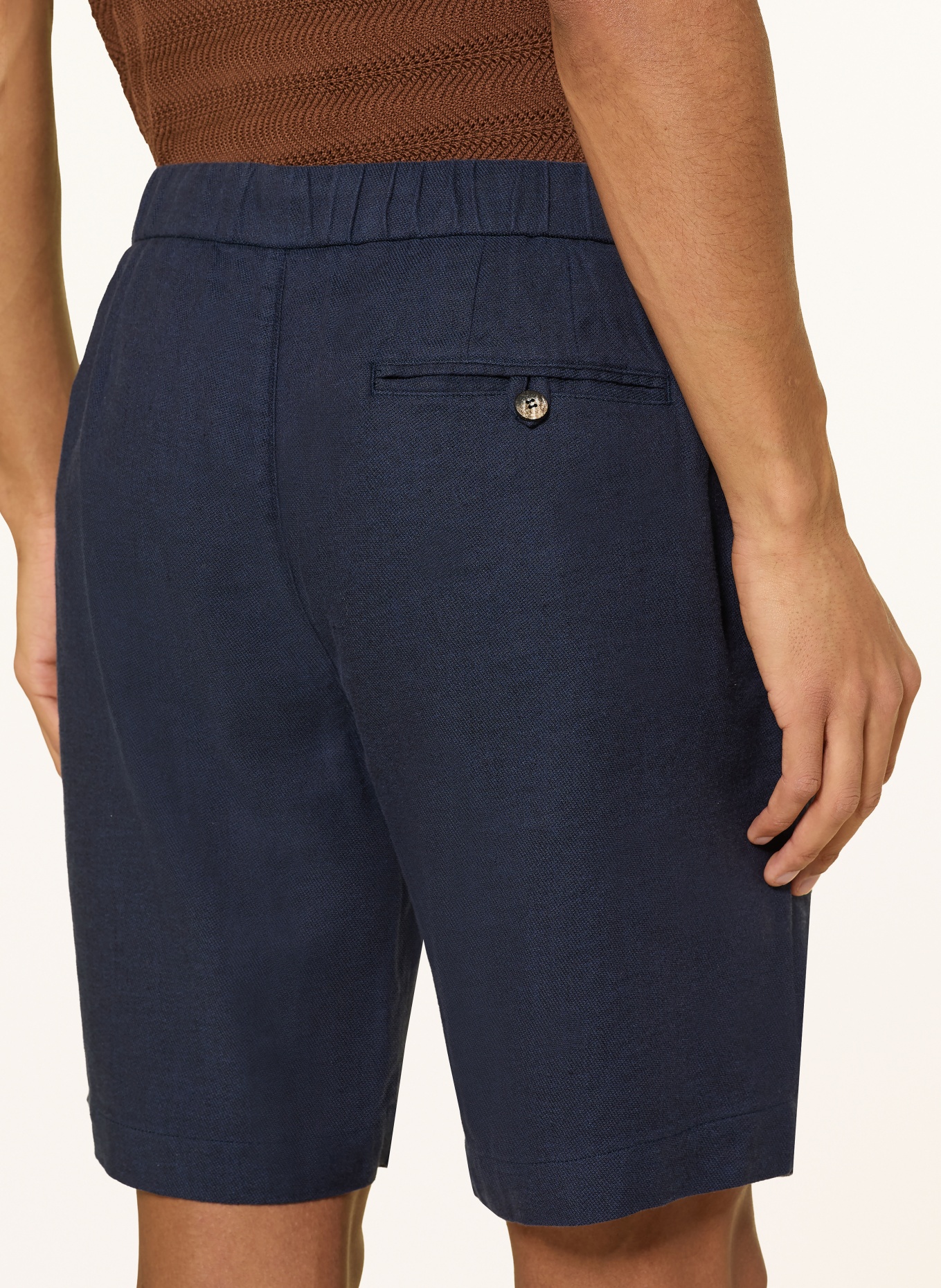 FRESCOBOL CARIOCA FELIPE shorts with linen: DARK BLUE
