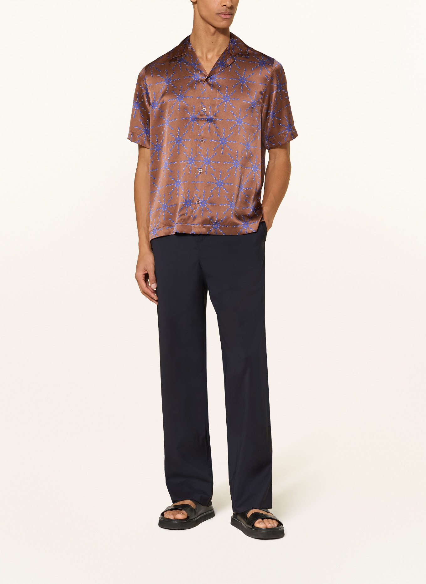 FRESCOBOL CARIOCA LUAN Jogger-Style Wide-Fit Pants: DARK BLUE