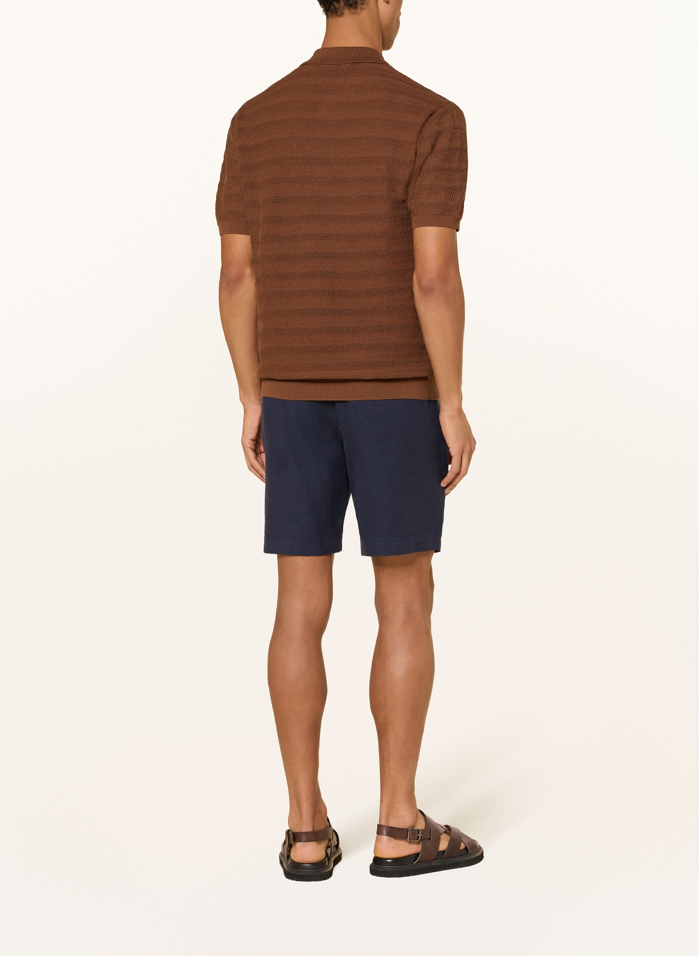 FRESCOBOL CARIOCA VIDAL Knit Polo Shirt: BROWN