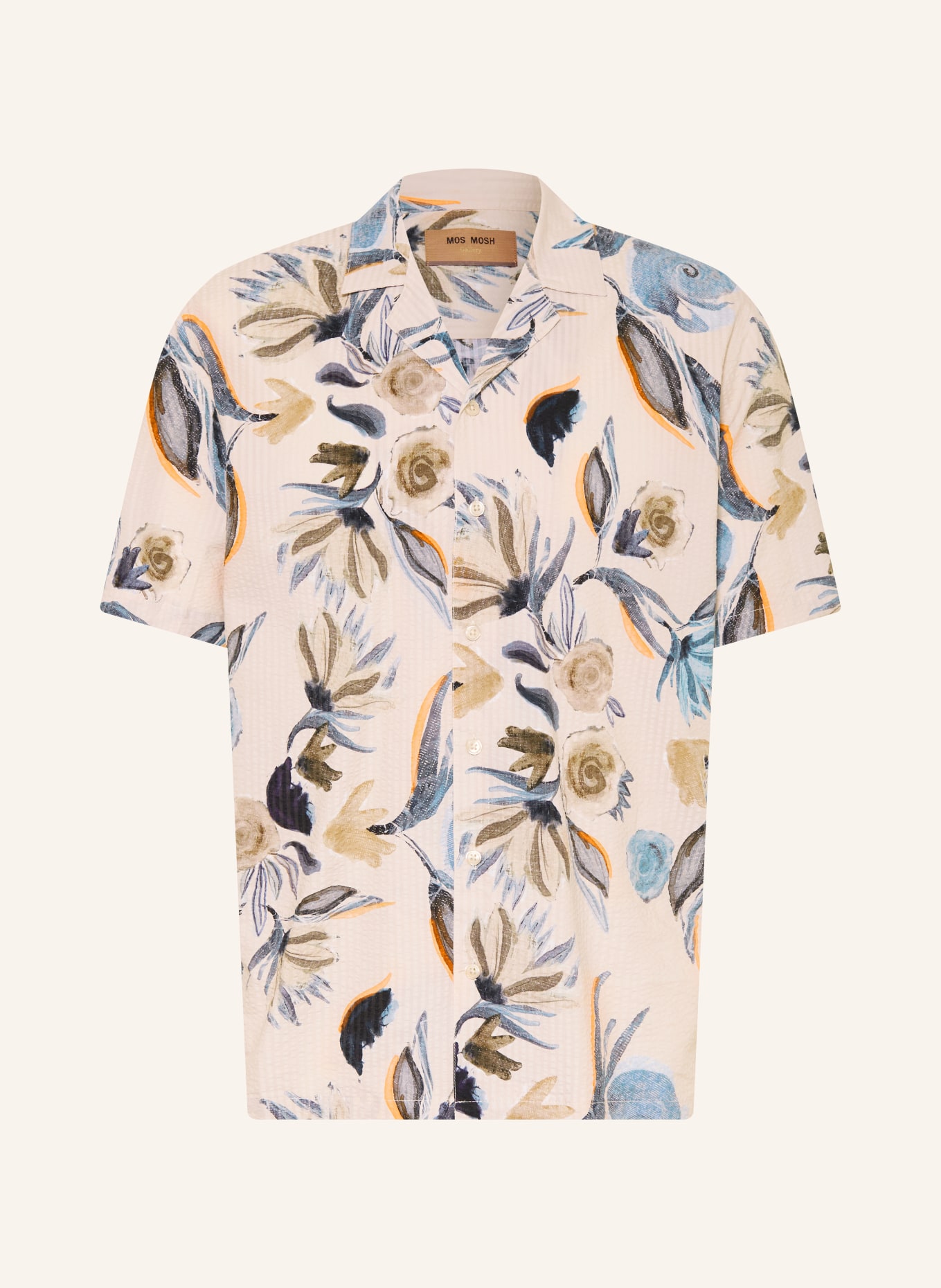 MOS MOSH Gallery Resorthemd MMGJOEL Regular Fit: BEIGE / DUNKELGRAU / HELLBLAU