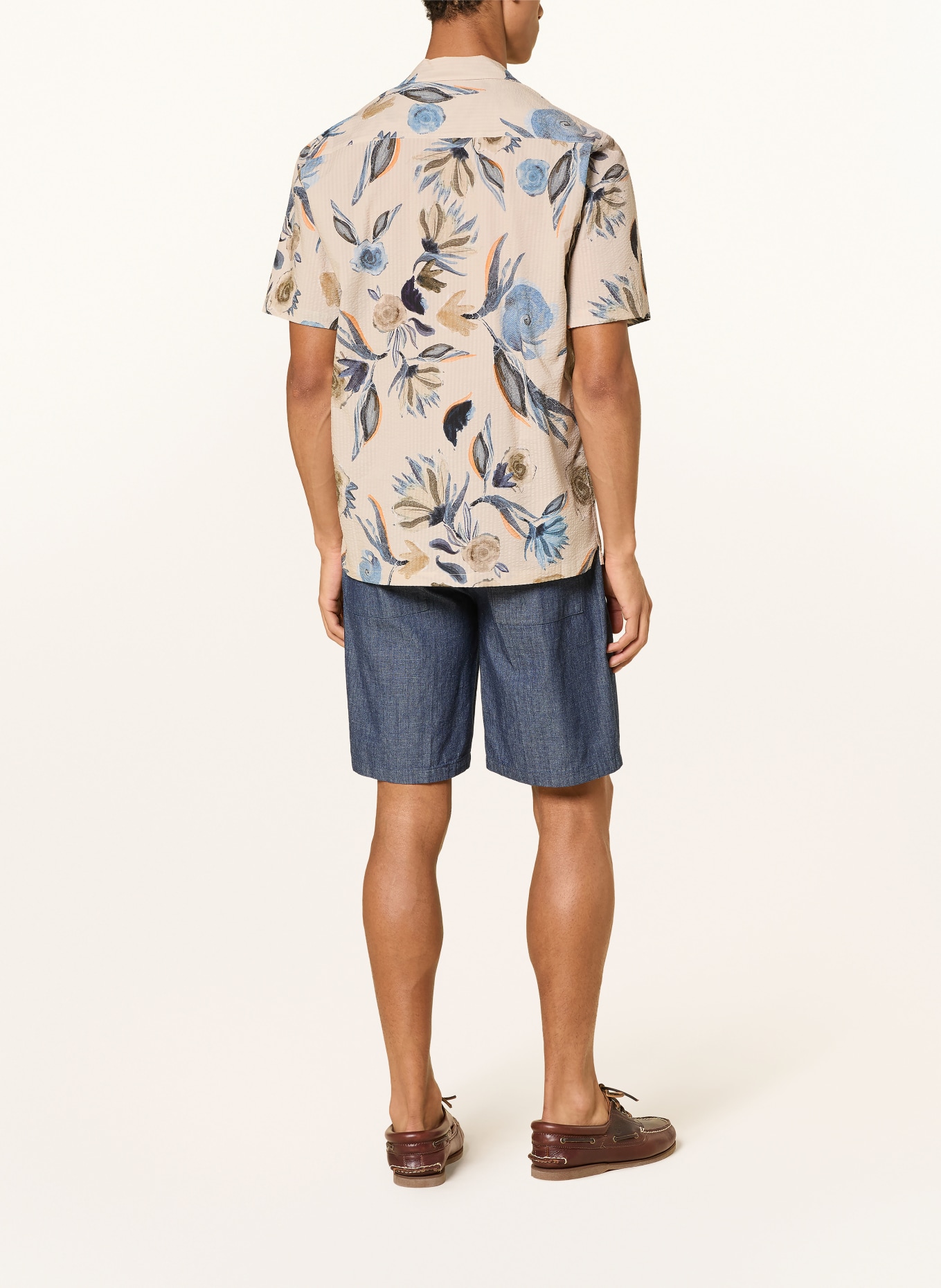 MOS MOSH Gallery MMGJOEL Resort Shirt, Regular Fit: BEIGE / DARK GRAY / LIGHT BLUE