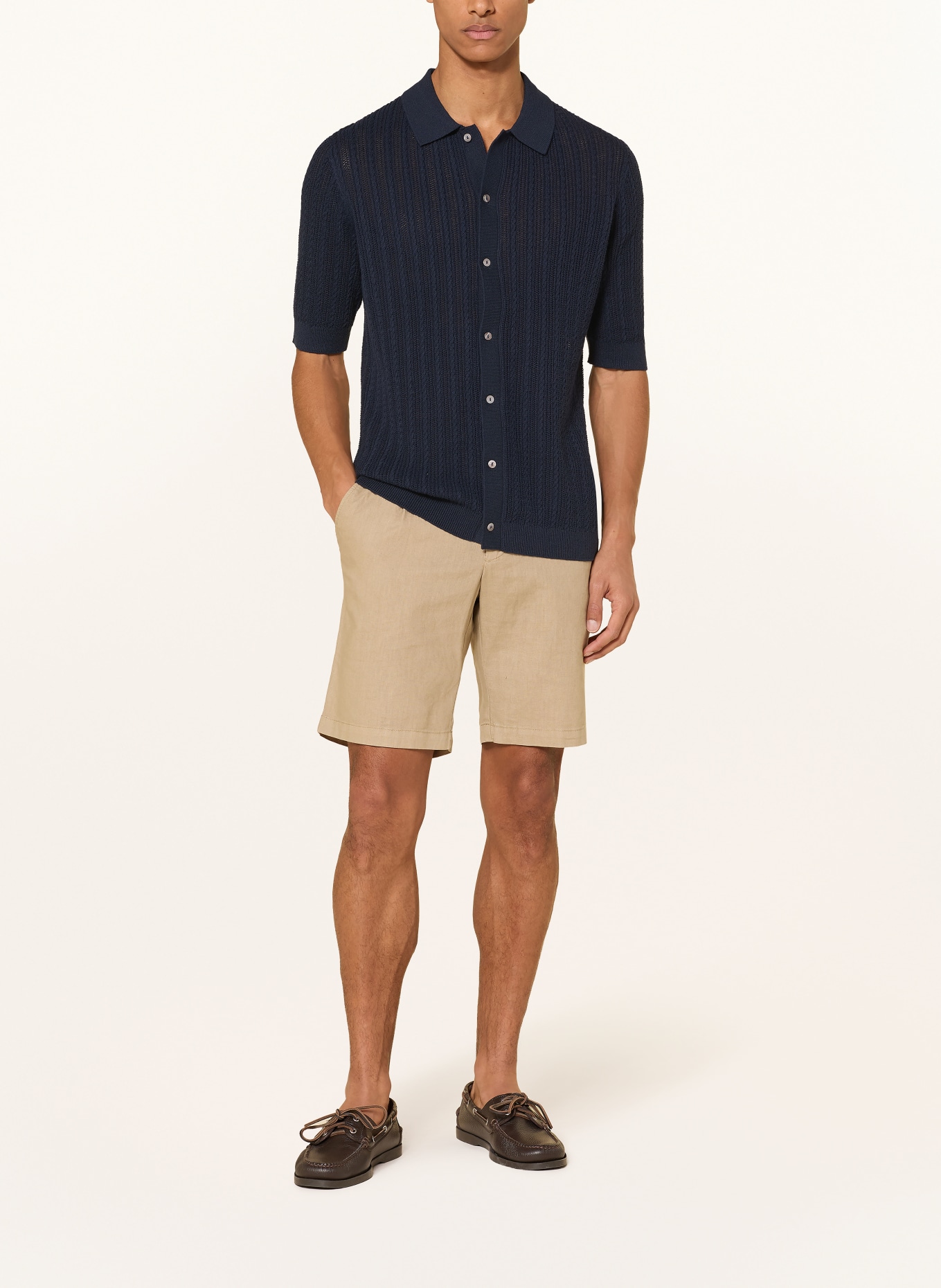 MOS MOSH Gallery MMGDARIO Slim Fit Knit Shirt: DARK BLUE