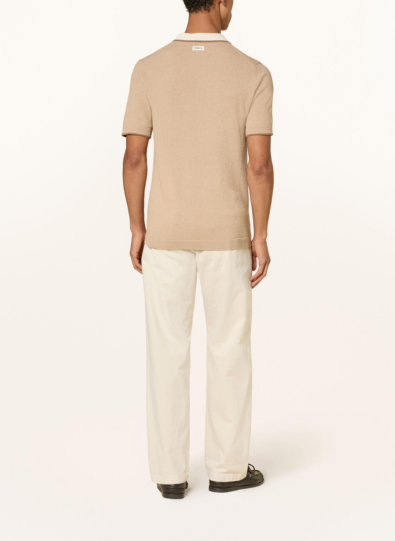 MOS MOSH Gallery MMGFRANCESCO Knit Polo Shirt, Regular Fit: CAMEL / CREAM