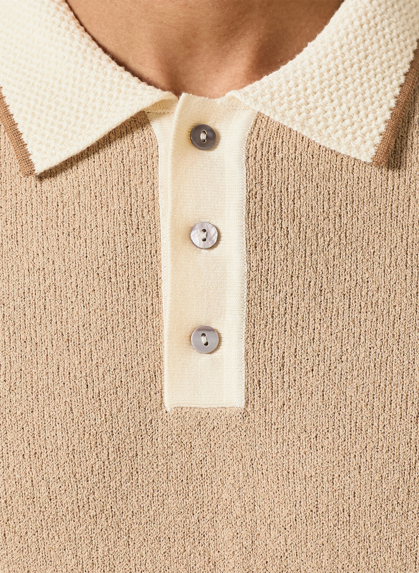 MOS MOSH Gallery MMGFRANCESCO Knit Polo Shirt, Regular Fit: CAMEL / CREAM