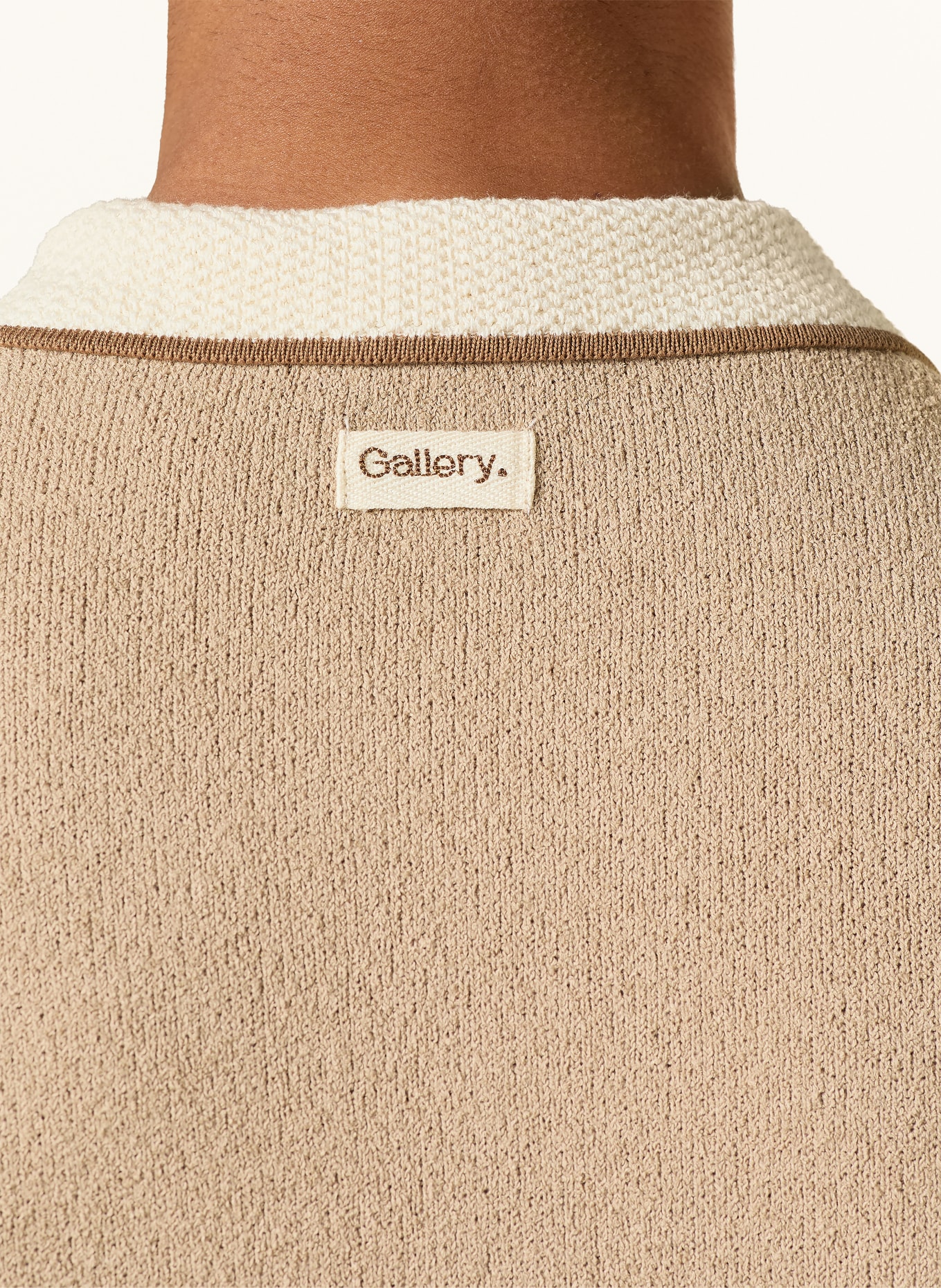 MOS MOSH Gallery MMGFRANCESCO Knit Polo Shirt, Regular Fit: CAMEL / CREAM