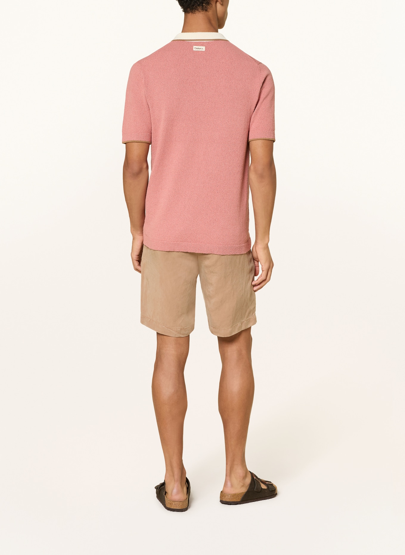 MOS MOSH Gallery MMGFRANCESCO Knit Polo Shirt, Regular Fit: LIGHT RED / CREAM