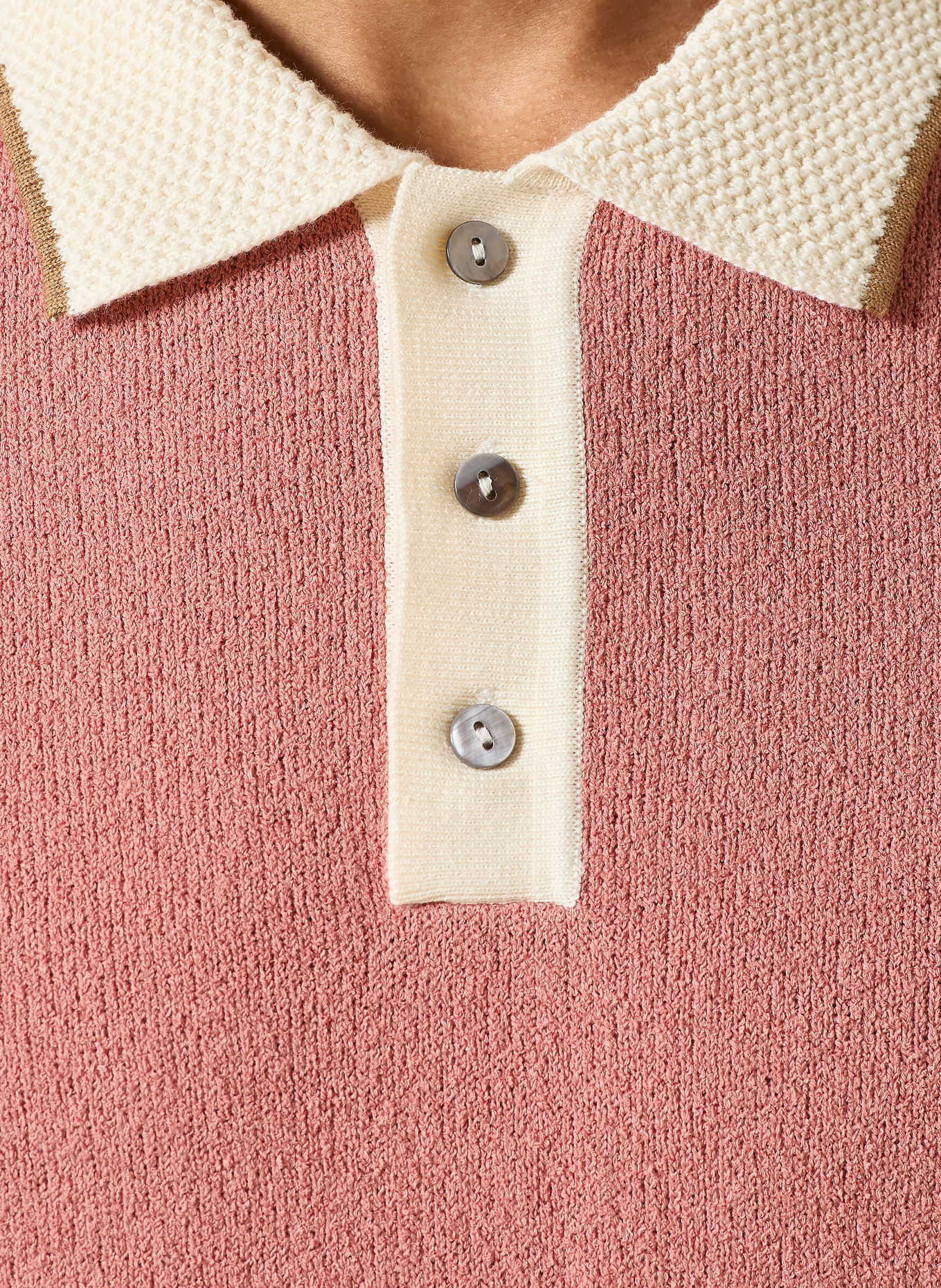 MOS MOSH Gallery MMGFRANCESCO Knit Polo Shirt, Regular Fit: LIGHT RED / CREAM