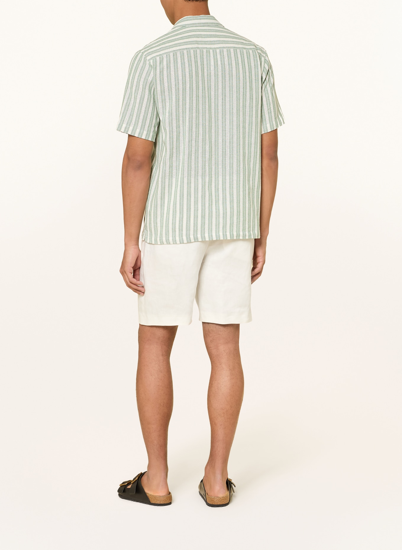 MOS MOSH Gallery Koszula wypoczynkowa MMGJOE BASSO o regularnym kroju: JASNOZIELONY / ECRU