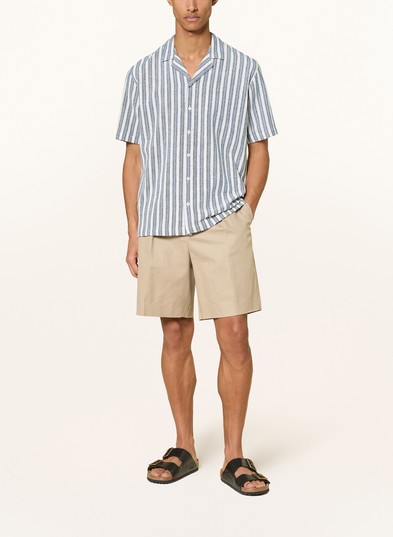 MOS MOSH Gallery MMGJOE BASSO Resort Shirt, Regular Fit: BLUE / WHITE
