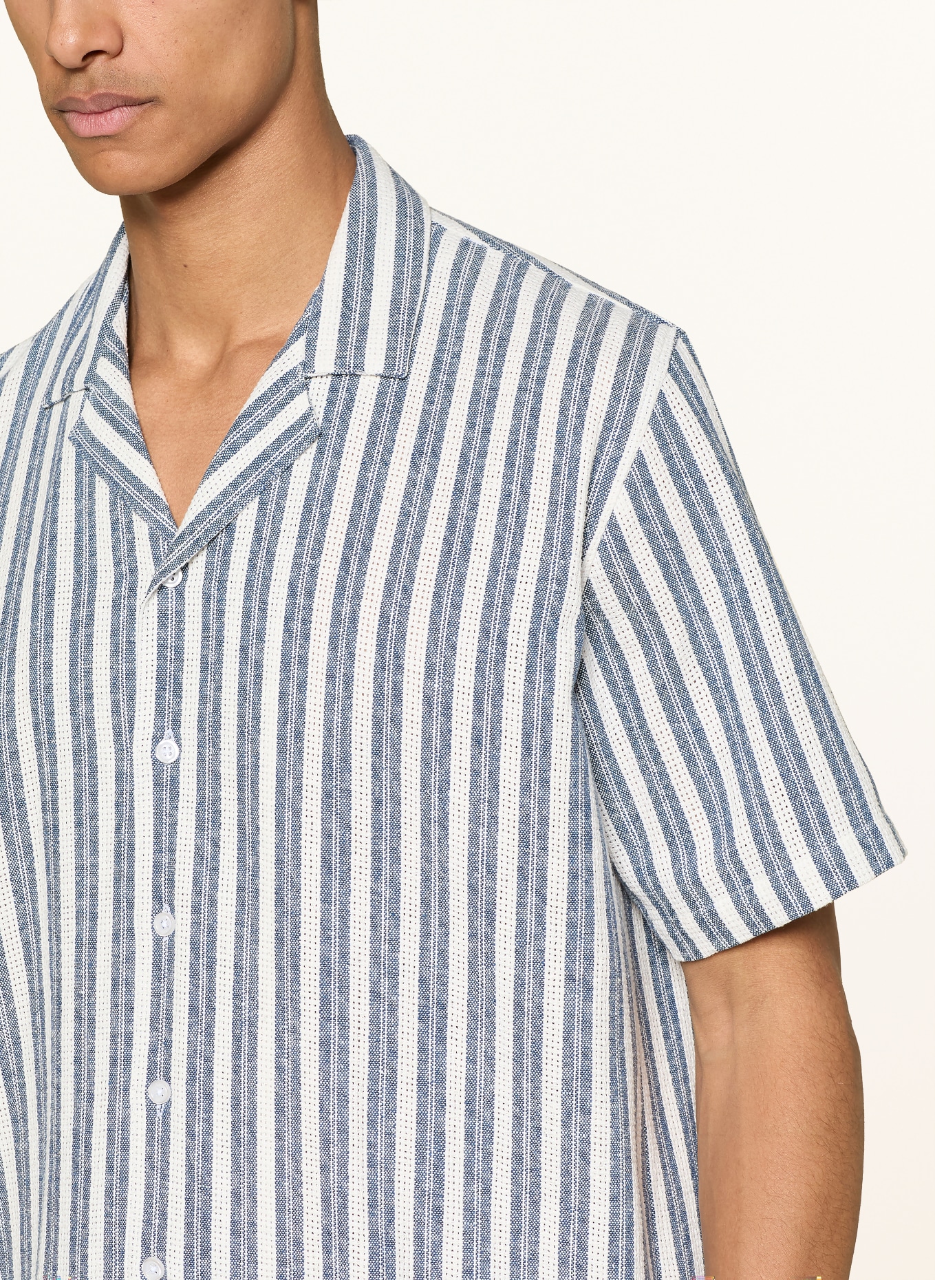 MOS MOSH Gallery MMGJOE BASSO Resort Shirt, Regular Fit: BLUE / WHITE