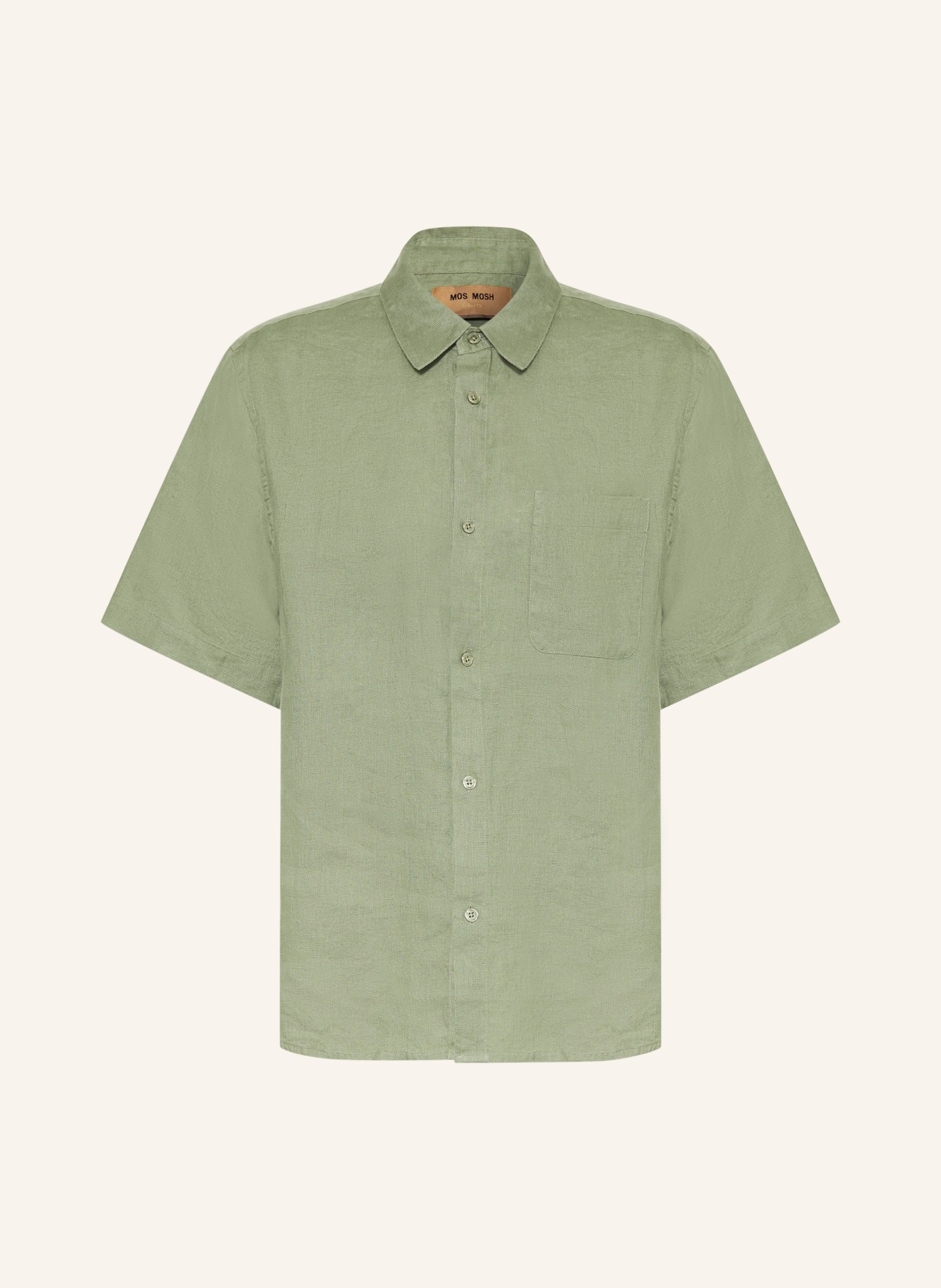 MOS MOSH Gallery MMGTHEO Regular Fit Short-Sleeve Linen Shirt: GREEN
