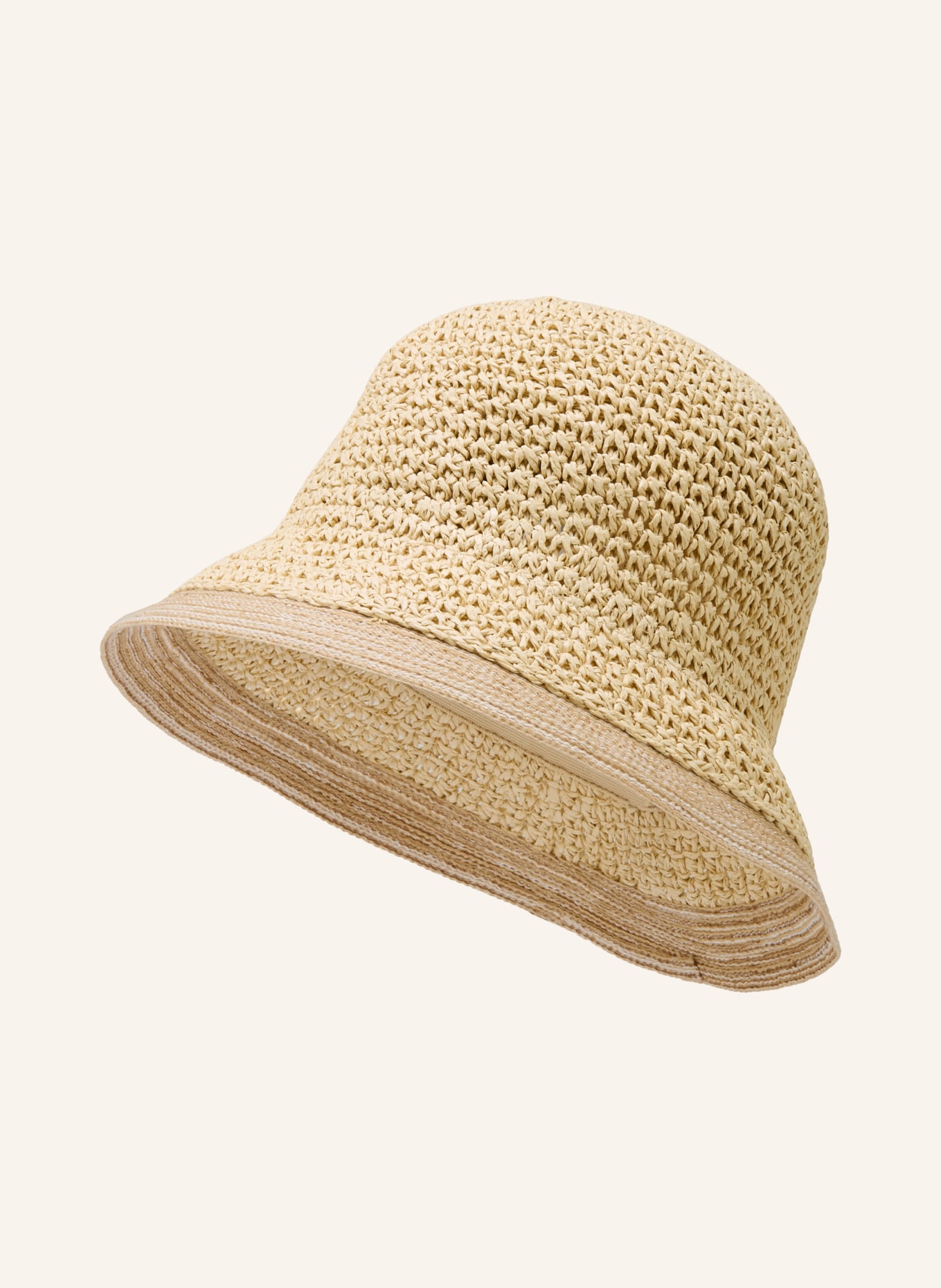 LOEVENICH Straw hat: LIGHT BROWN / CREAM