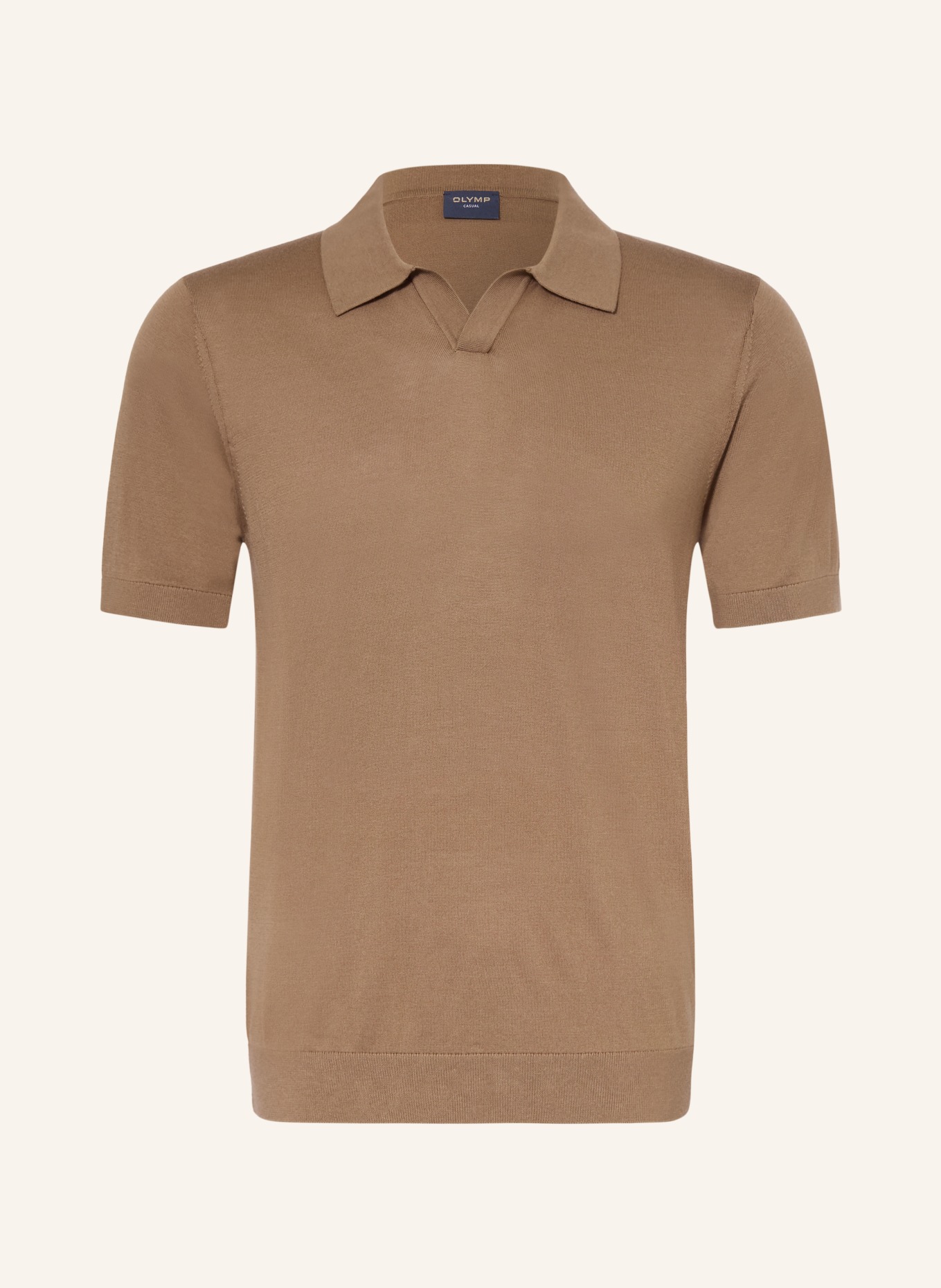 OLYMP Strick-Poloshirt: BRAUN