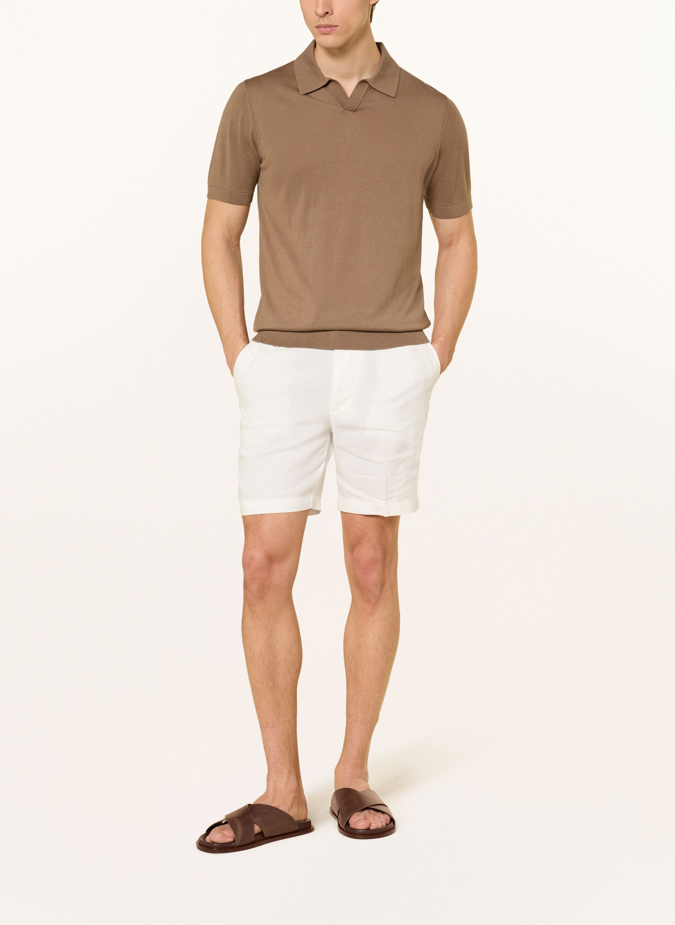 OLYMP Strick-Poloshirt: BRAUN