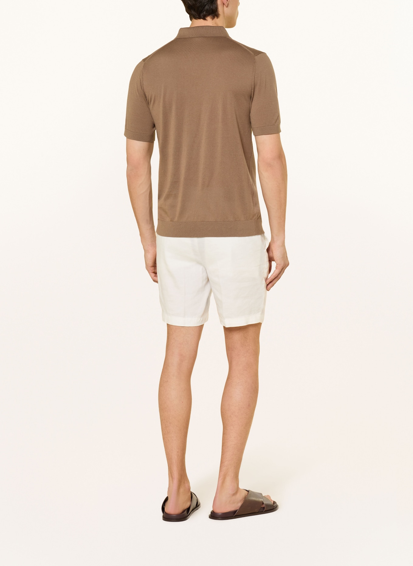 OLYMP Strick-Poloshirt: BRAUN