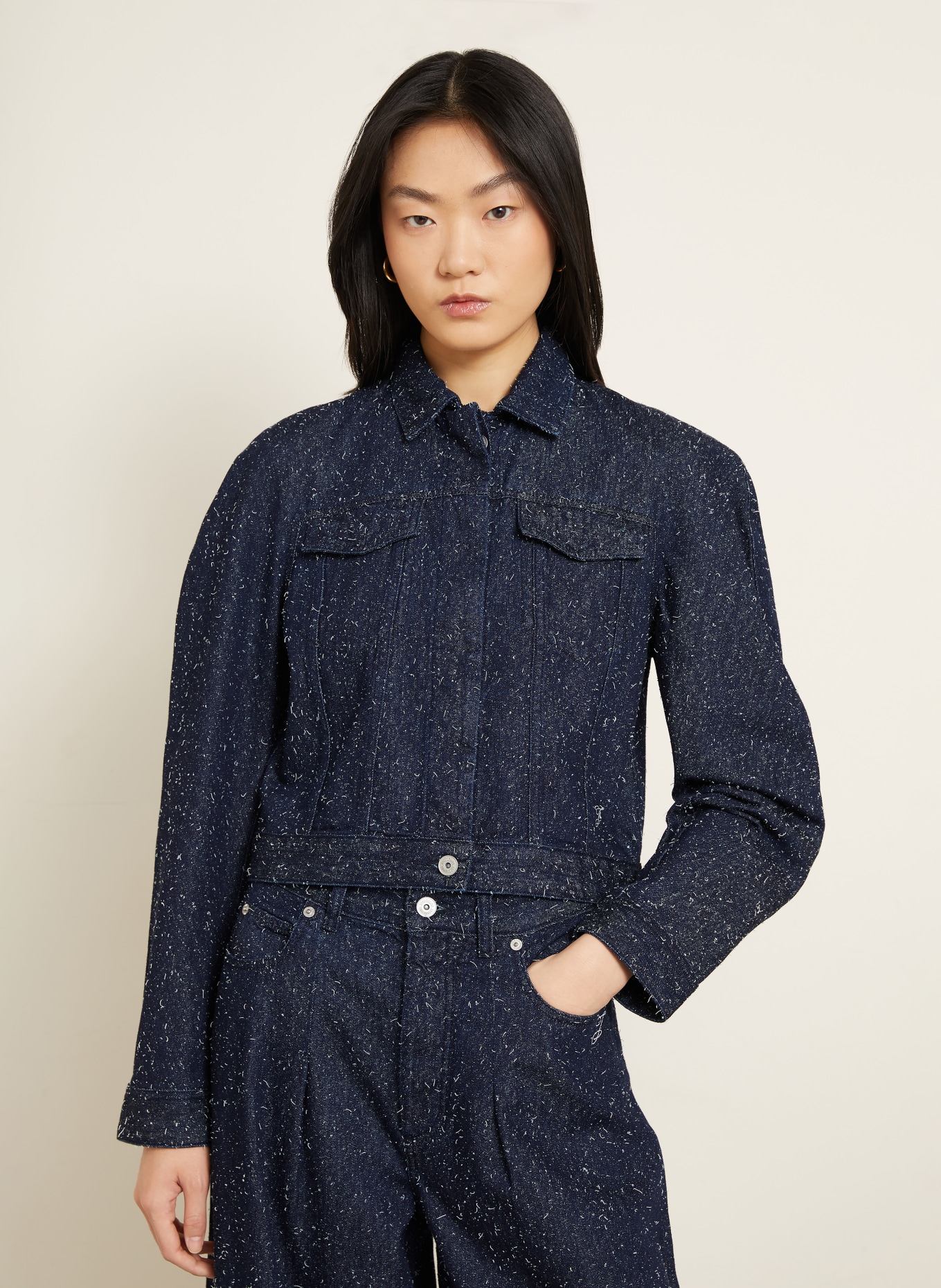JACQUEMUS Jeansjas LA VESTE DE-NIMES OVALO: 380 NAVY