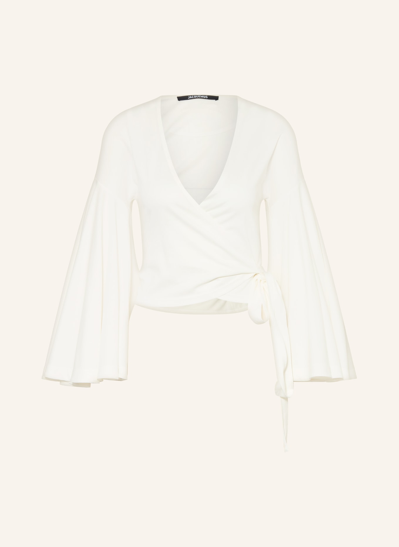 JACQUEMUS Wickelbluse LE CACHE COEUR VENTADOU mit 3/4-Arm: ECRU