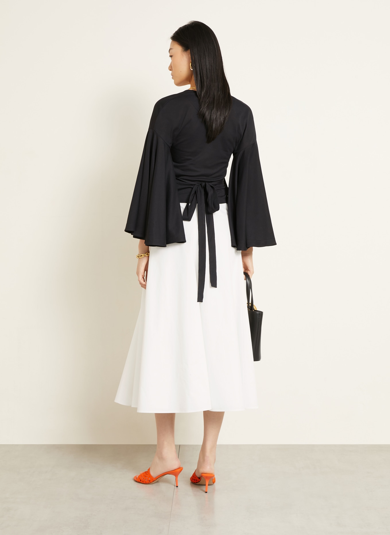 JACQUEMUS Bluzka kopertowa LE CACHE COEUR VENTADOU z rękawami 3/4: CZARNY