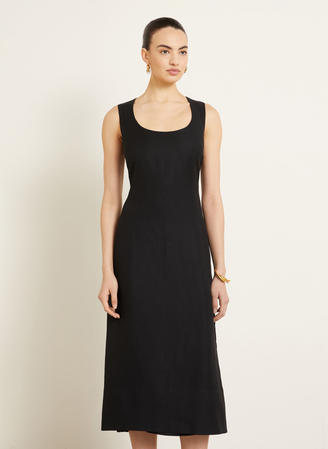 JACQUEMUS Robe de soirée LA ROBE TABLIER en lin: NOIR