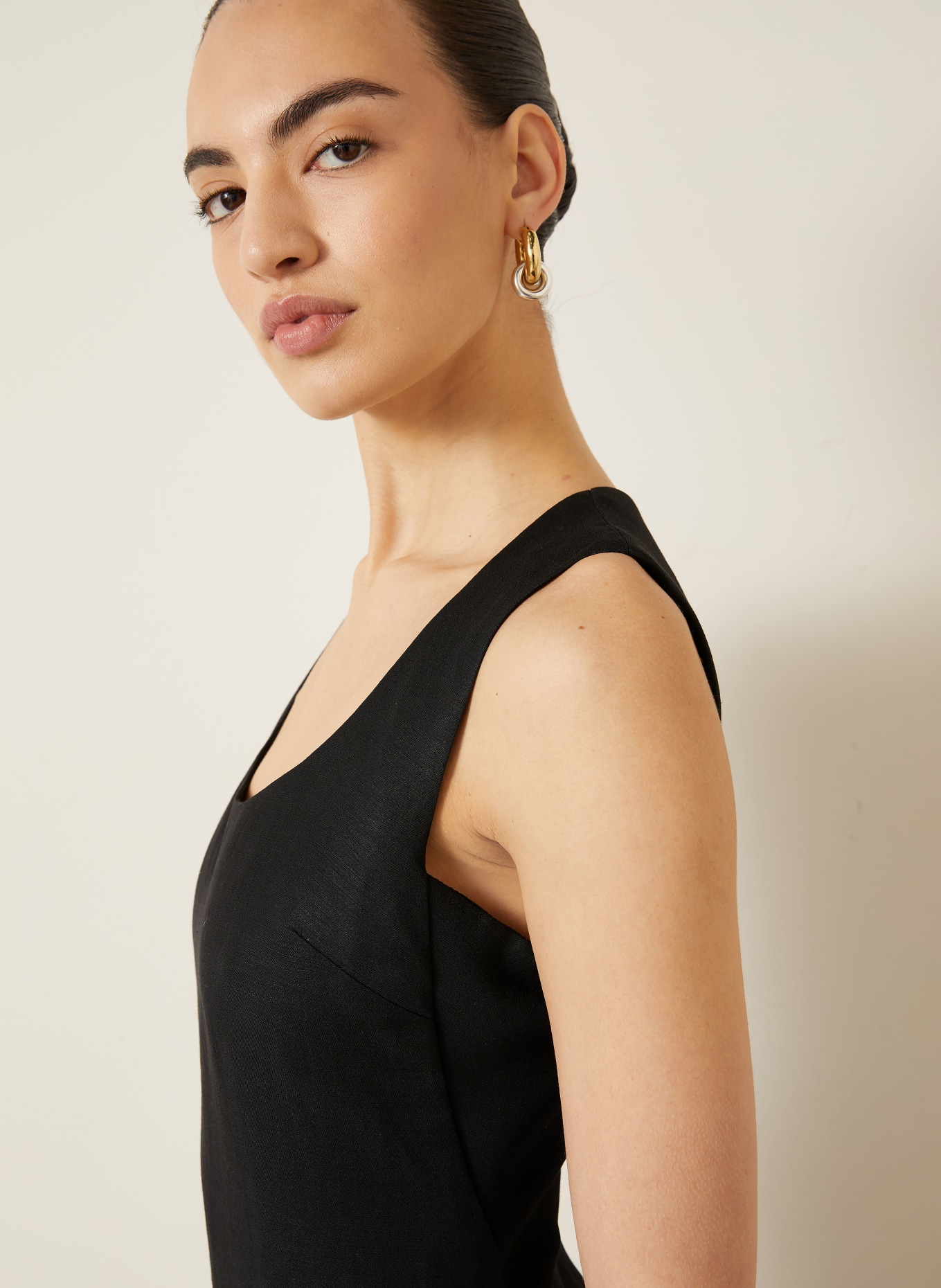 JACQUEMUS Robe de soirée LA ROBE TABLIER en lin: NOIR