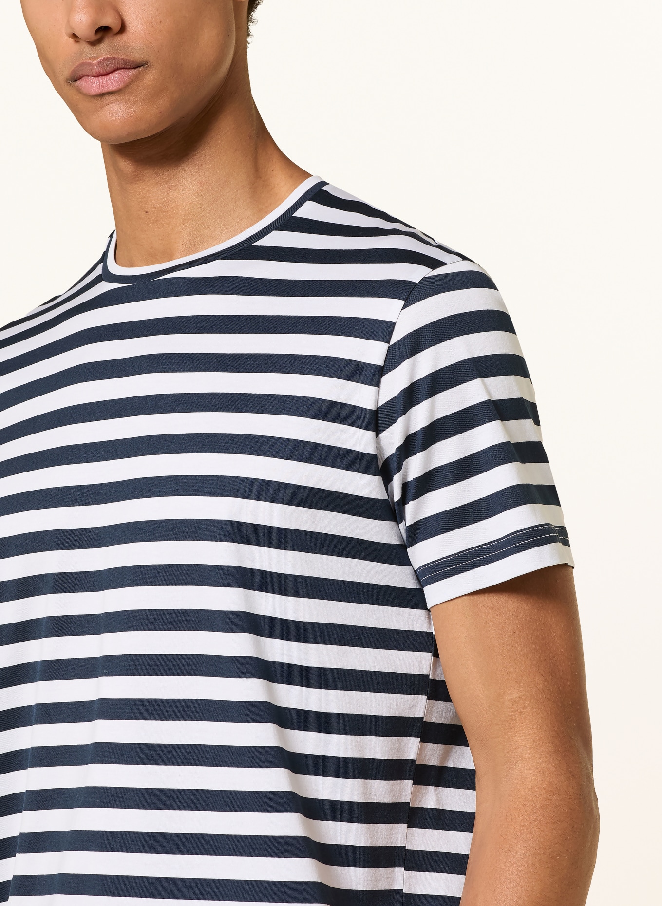 Stefan Brandt T-shirt ENNO: DONKERBLAUW / WIT