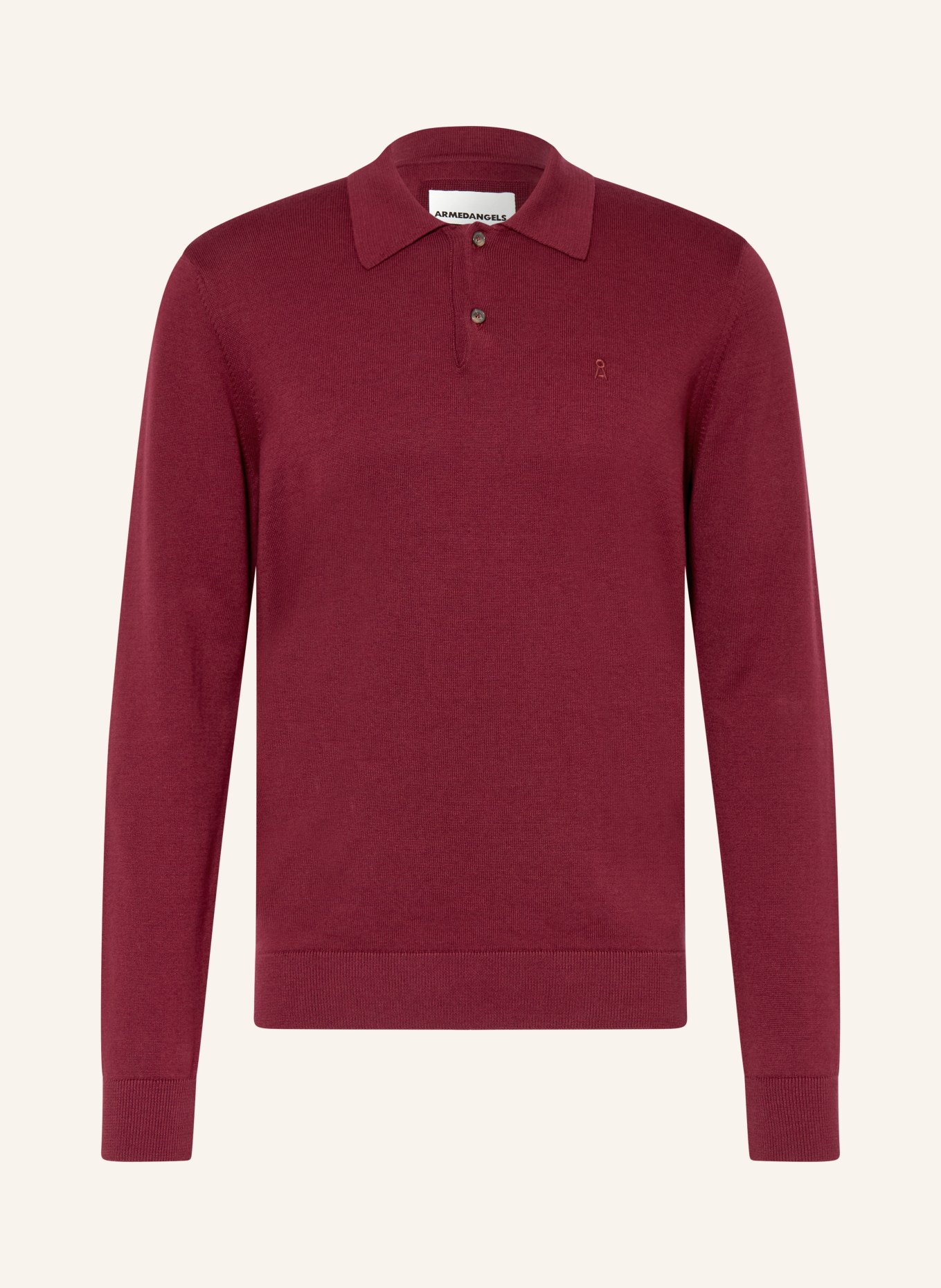 ARMEDANGELS Strick-Poloshirt: DUNKELROT