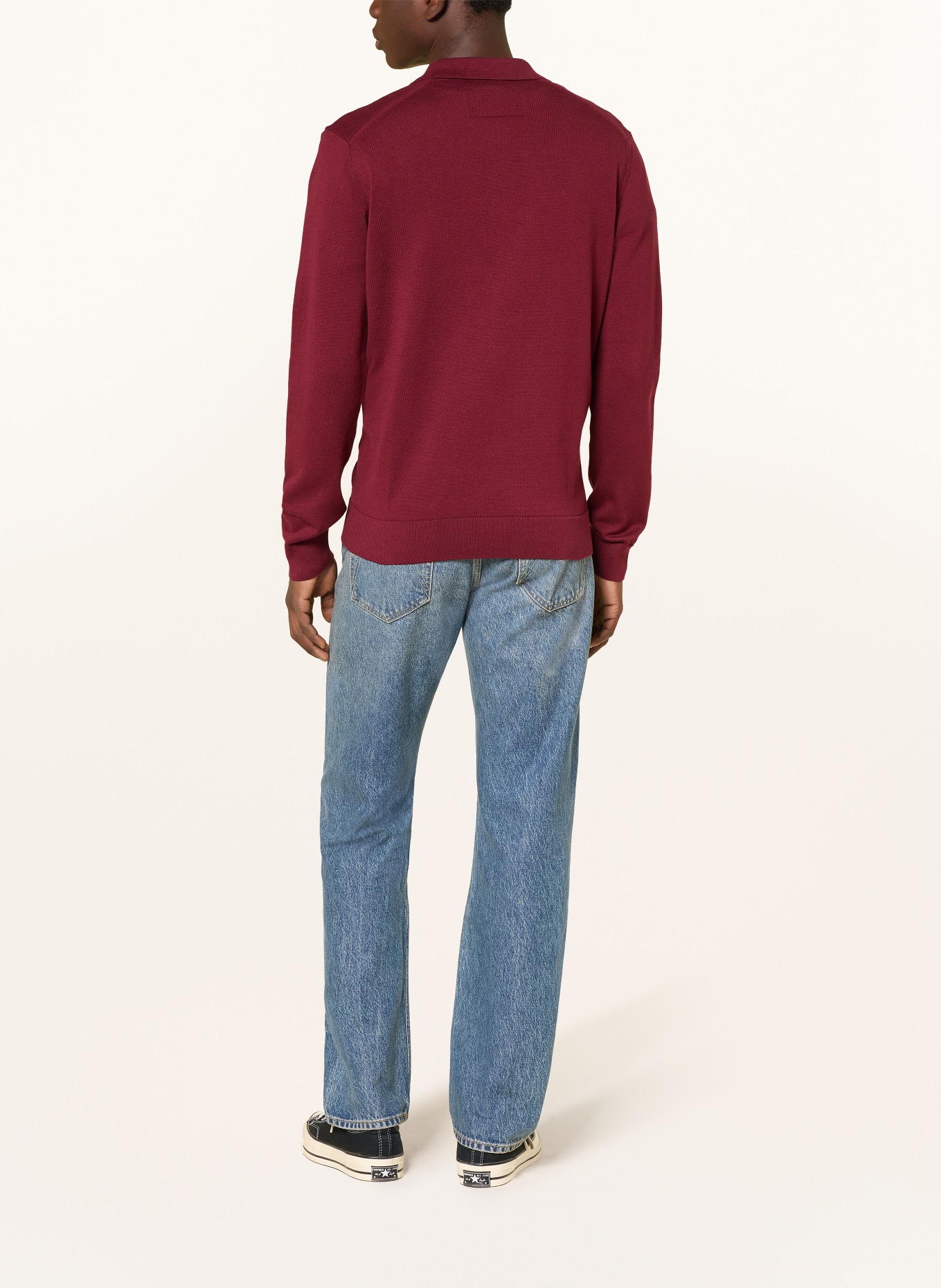 ARMEDANGELS Strick-Poloshirt: DUNKELROT