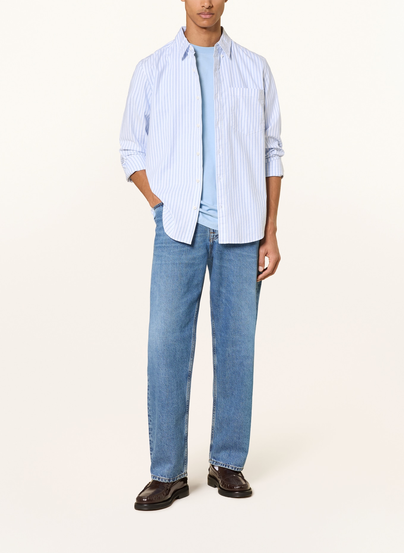 ARMEDANGELS Koszulka MAARKOS: JASNONIEBIESKI