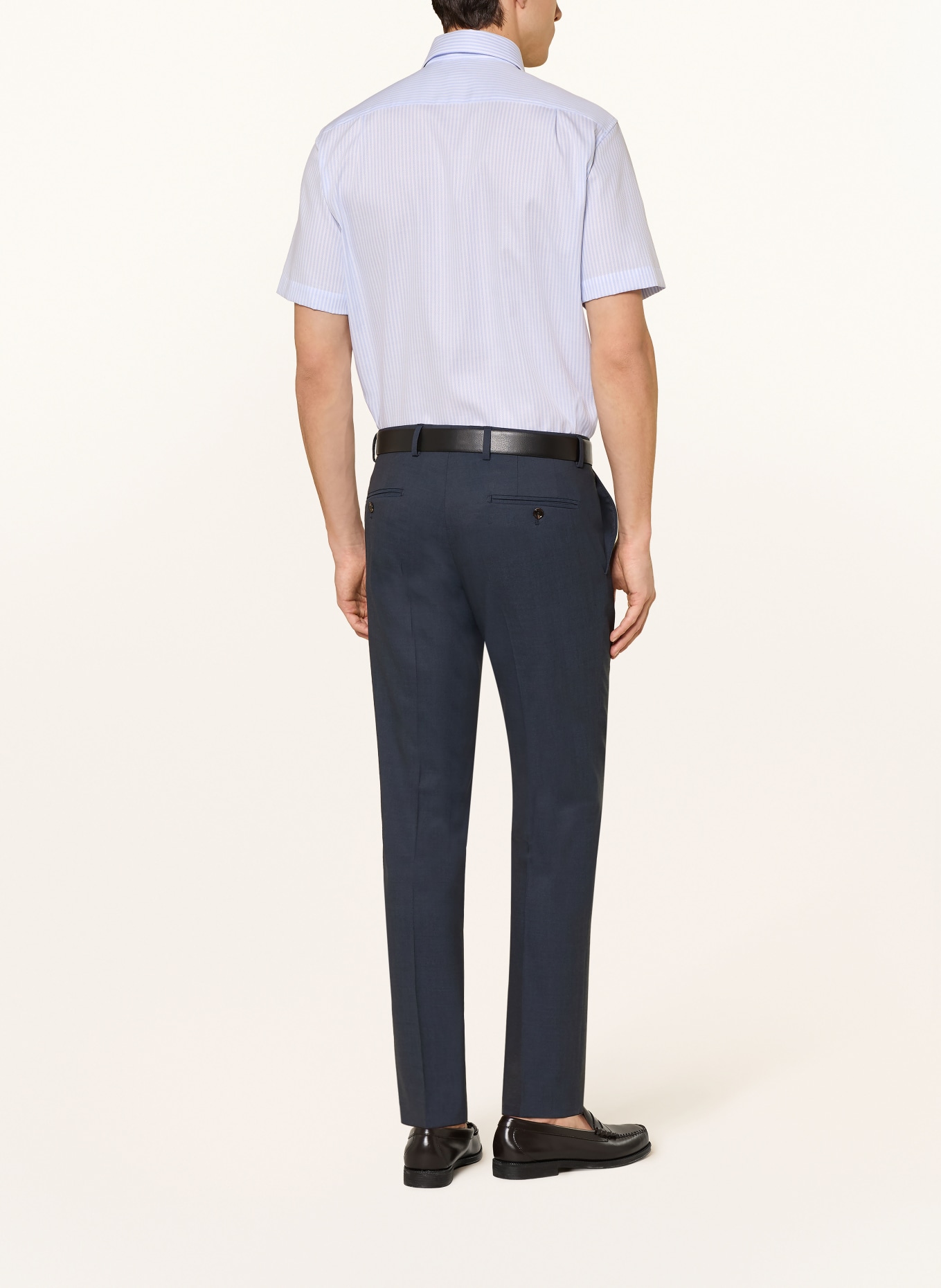 seidensticker Kurzarm-Hemd Regular Fit: HELLBLAU / WEISS