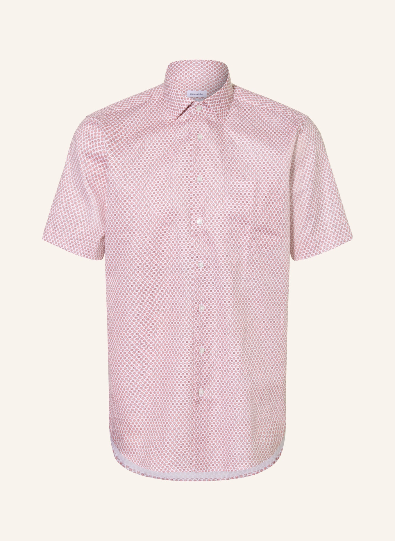 seidensticker Overhemd met korte mouwen, regular fit: DONKERROOD / WIT