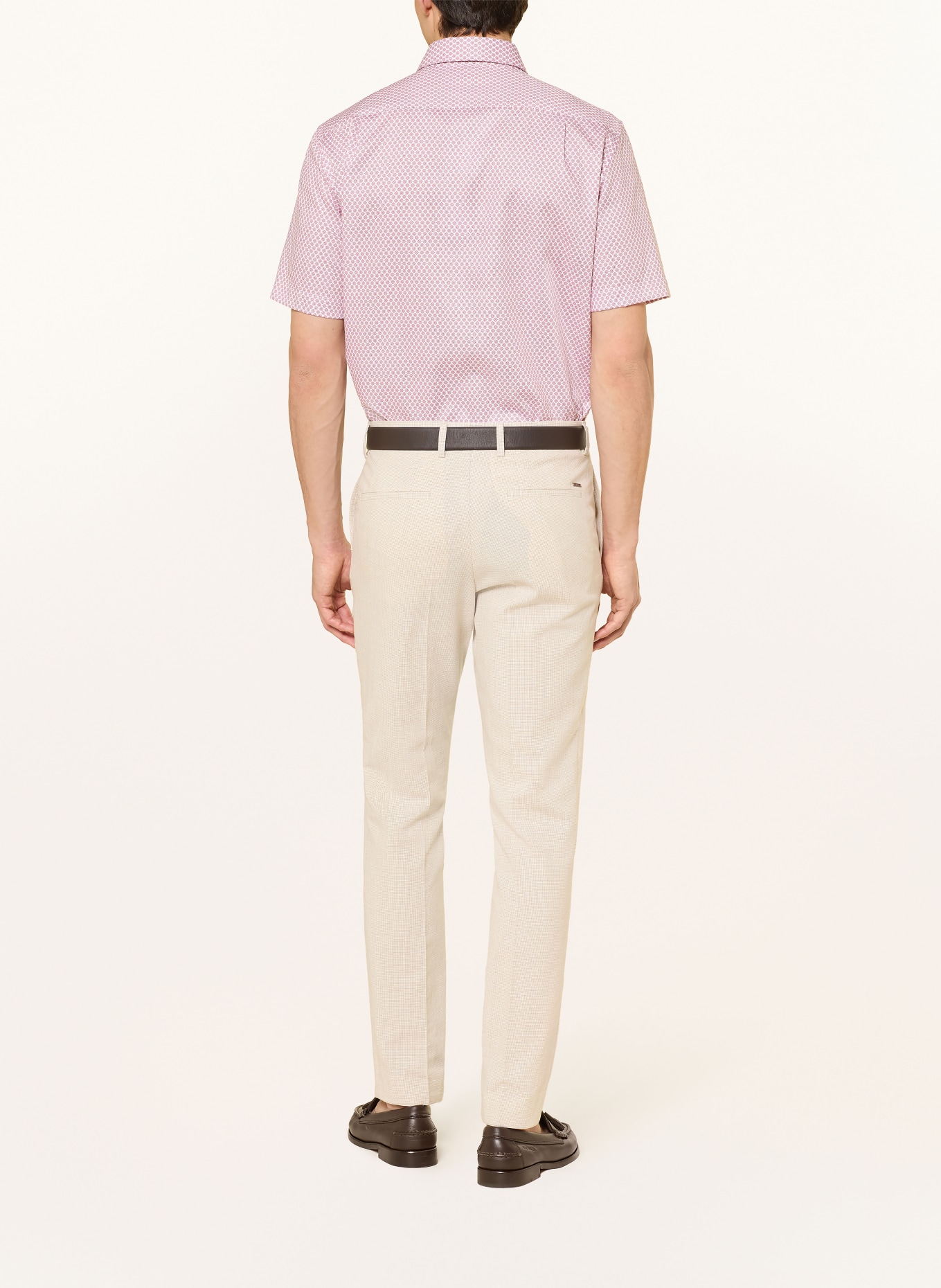 seidensticker Overhemd met korte mouwen, regular fit: DONKERROOD / WIT