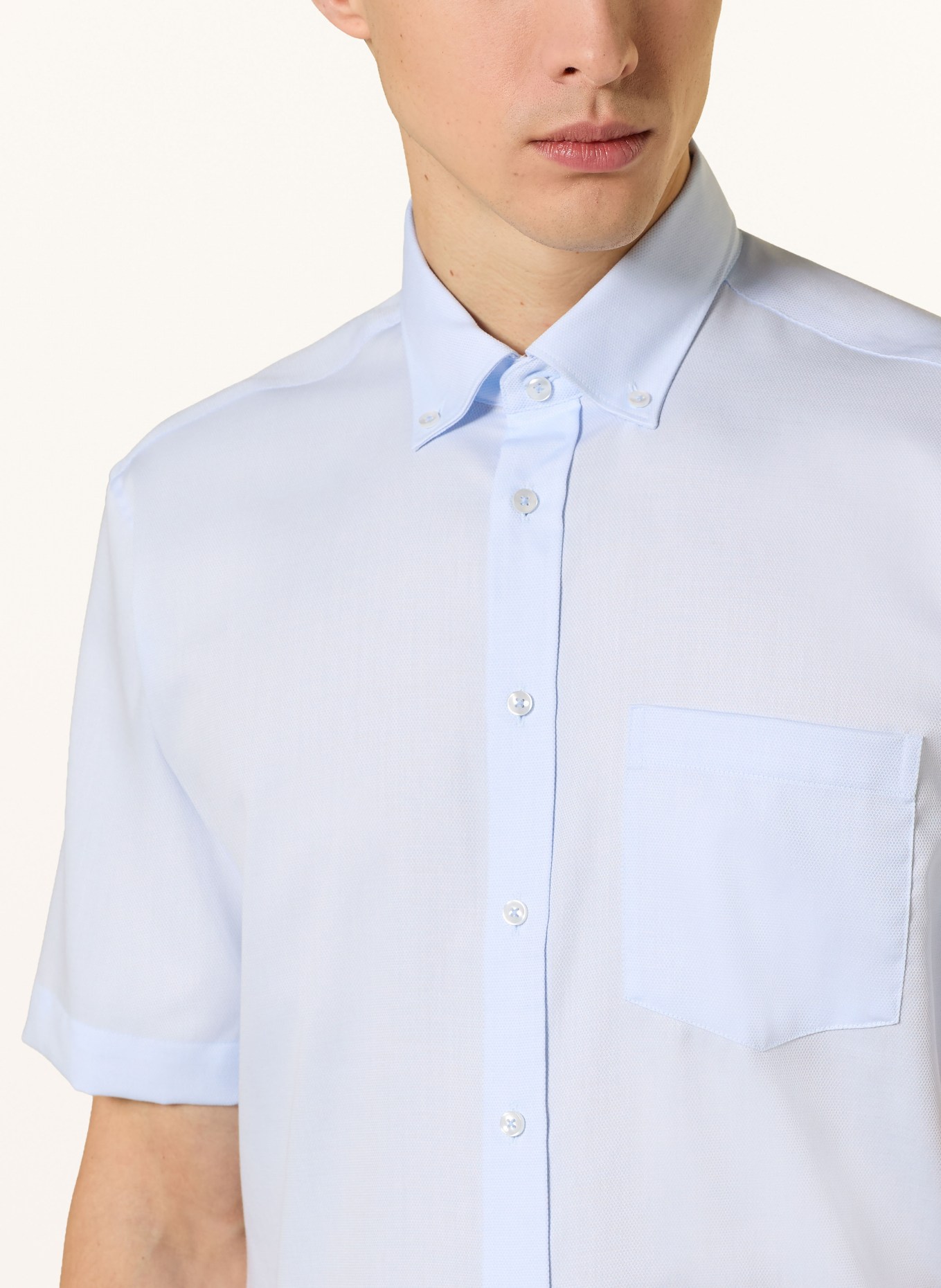 seidensticker Kurzarm-Hemd Regular Fit: HELLBLAU