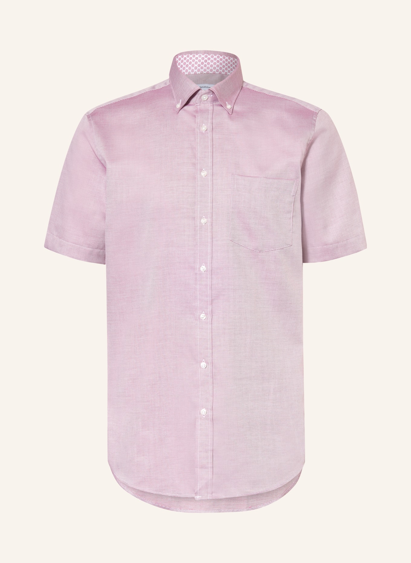 seidensticker Kurzarm-Hemd Regular Fit: DUNKELROT / WEISS