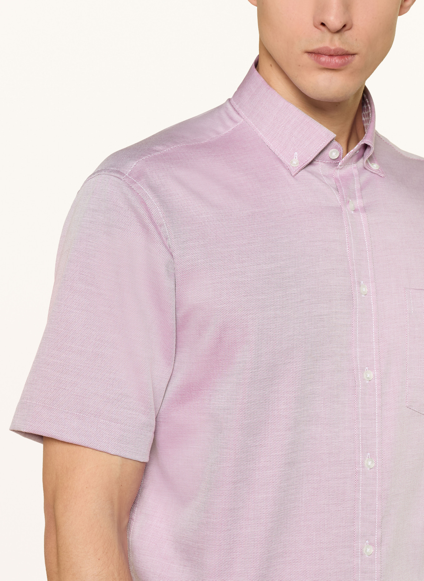 seidensticker Kurzarm-Hemd Regular Fit: DUNKELROT / WEISS