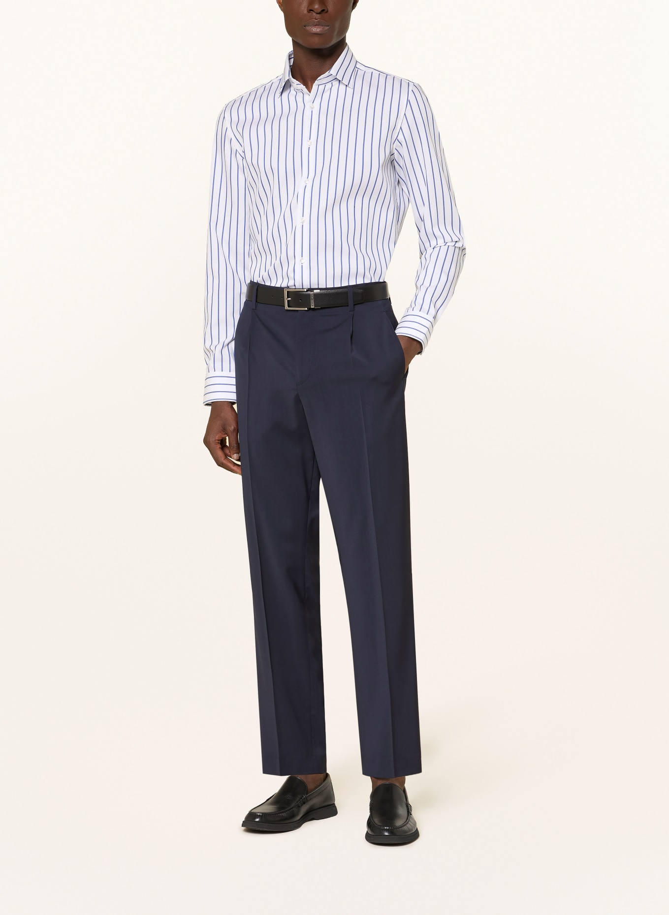 seidensticker Slim-fit shirt: DARK BLUE / WHITE