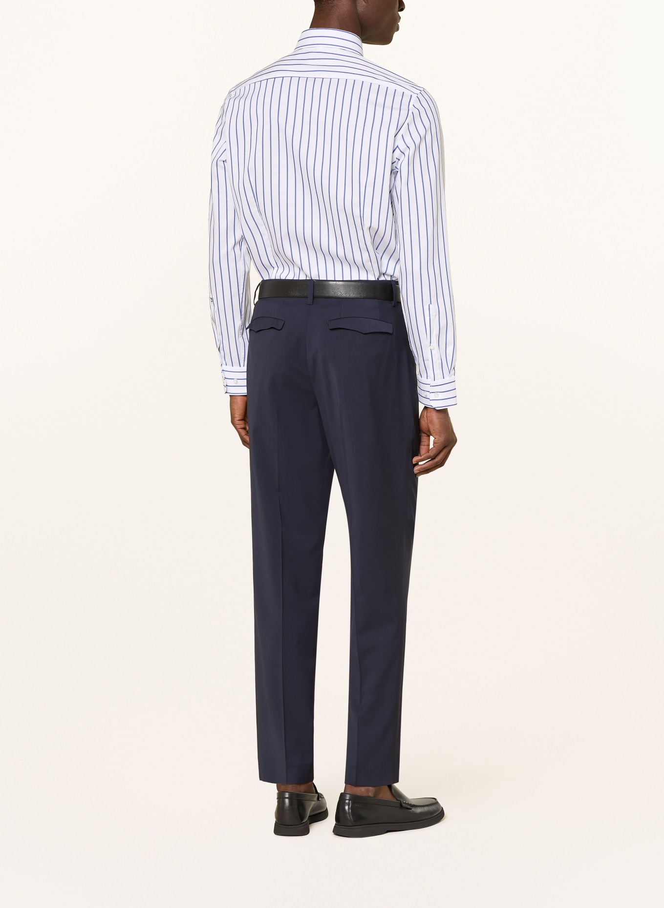 seidensticker Slim-fit shirt: DARK BLUE / WHITE