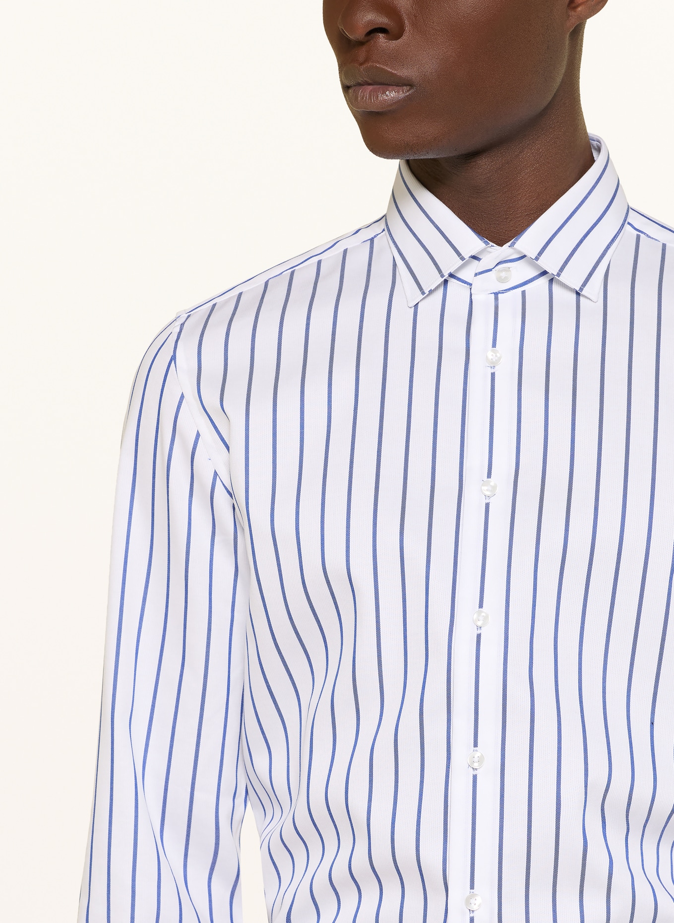 seidensticker Slim-fit shirt: DARK BLUE / WHITE