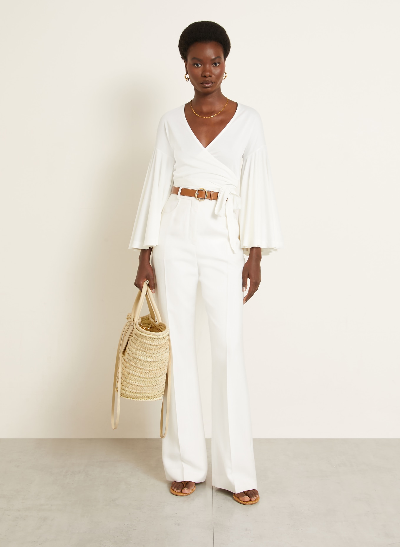 JACQUEMUS Shopper LE PANIER SOLI: BEIGE / GOLD / CREME