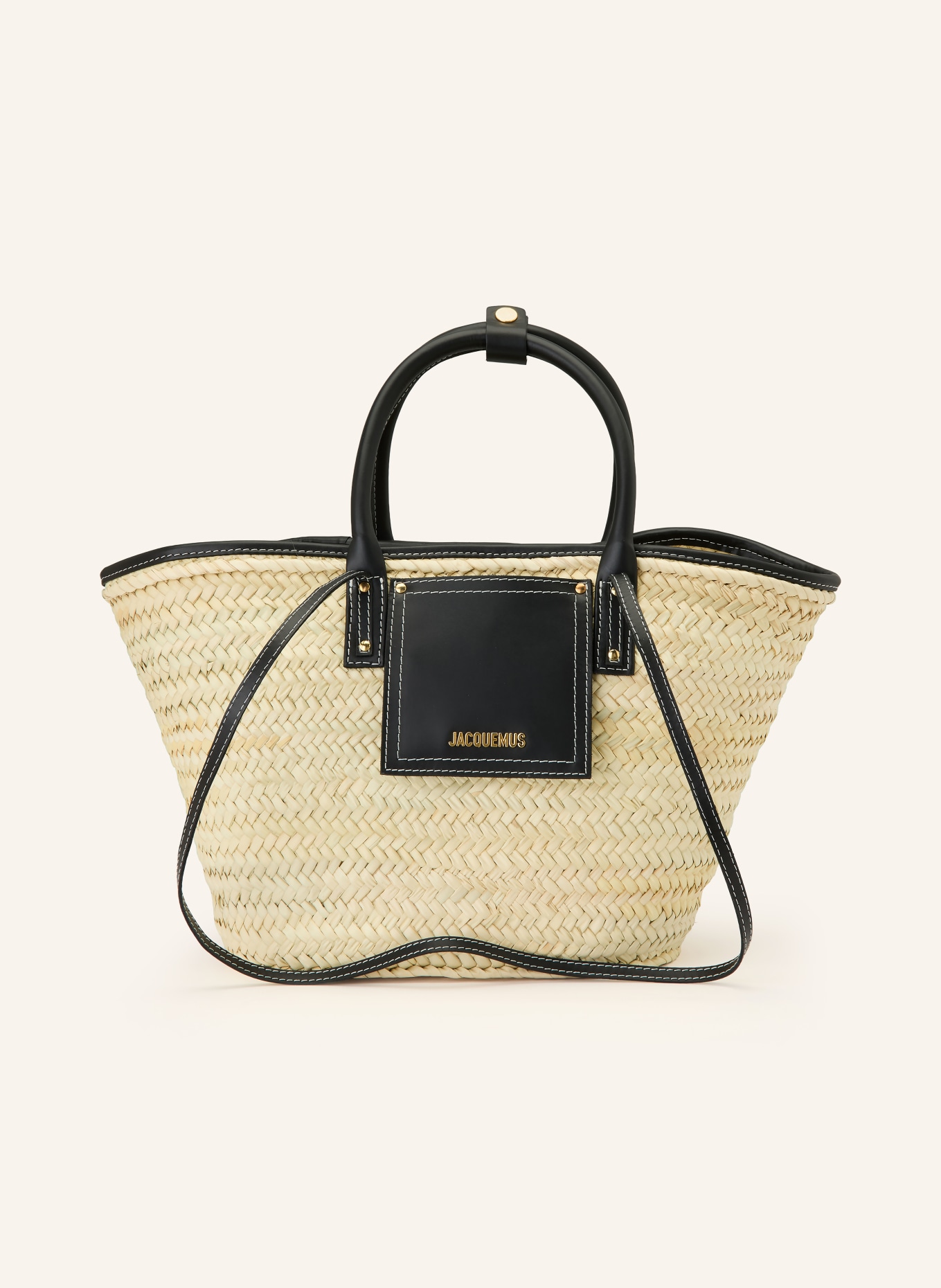 JACQUEMUS Shopper LE PANIER SOLI: BEIGE / GOLD / SCHWARZ