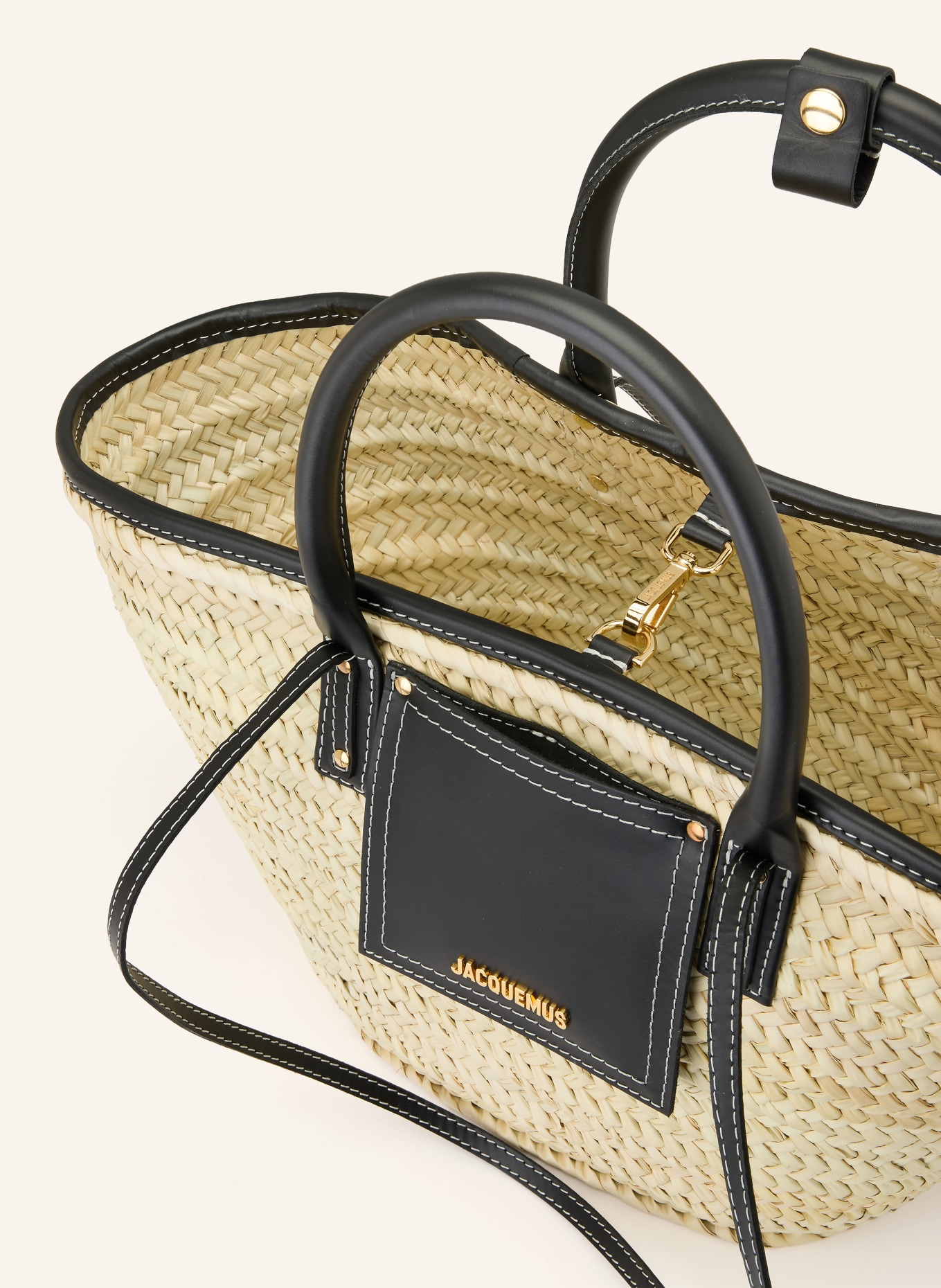 JACQUEMUS Shopper LE PANIER SOLI: BEIGE / GOLD / SCHWARZ